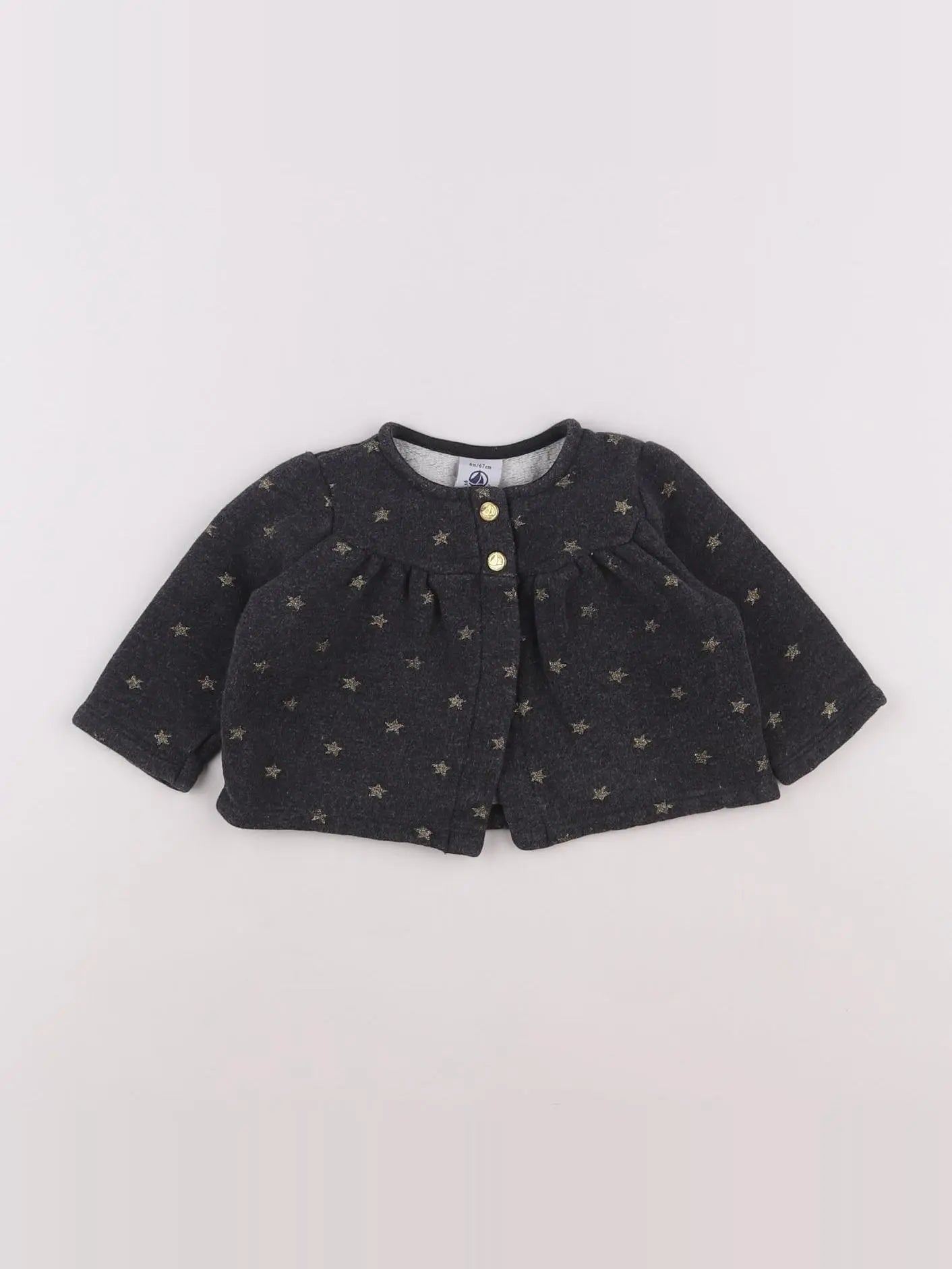 Petit Bateau - sweat gris - 6 mois
