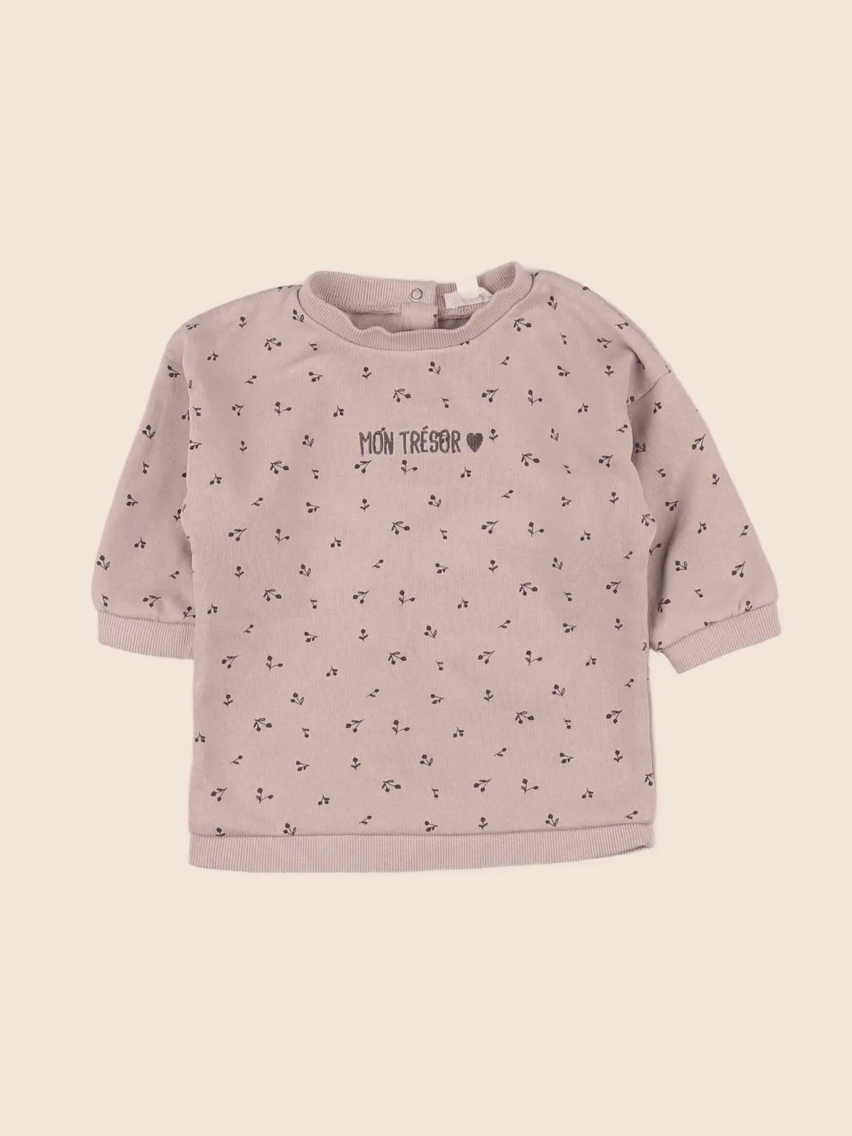 Vertbaudet - sweat rose - 12 mois
