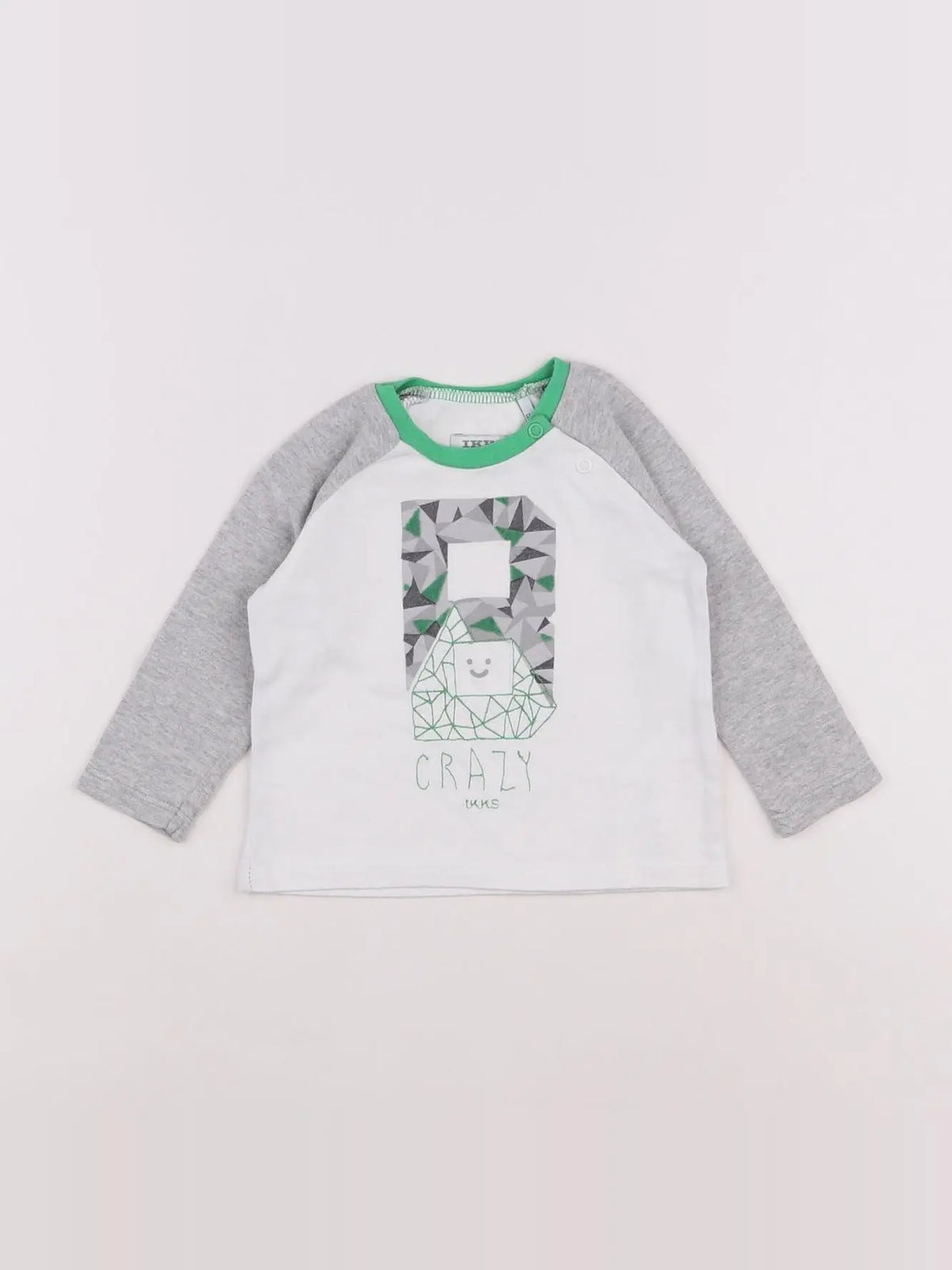 IKKS - tee-shirt blanc, gris - 6 mois