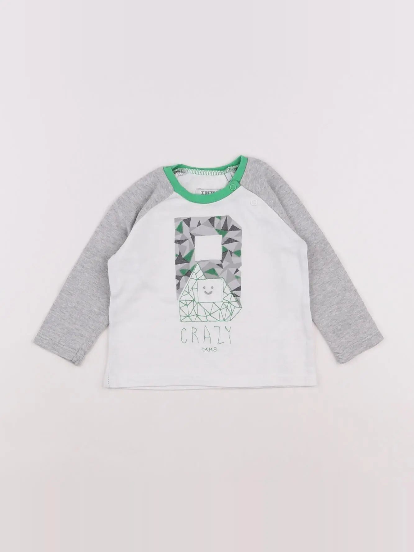 IKKS - tee-shirt blanc, gris - 6 mois