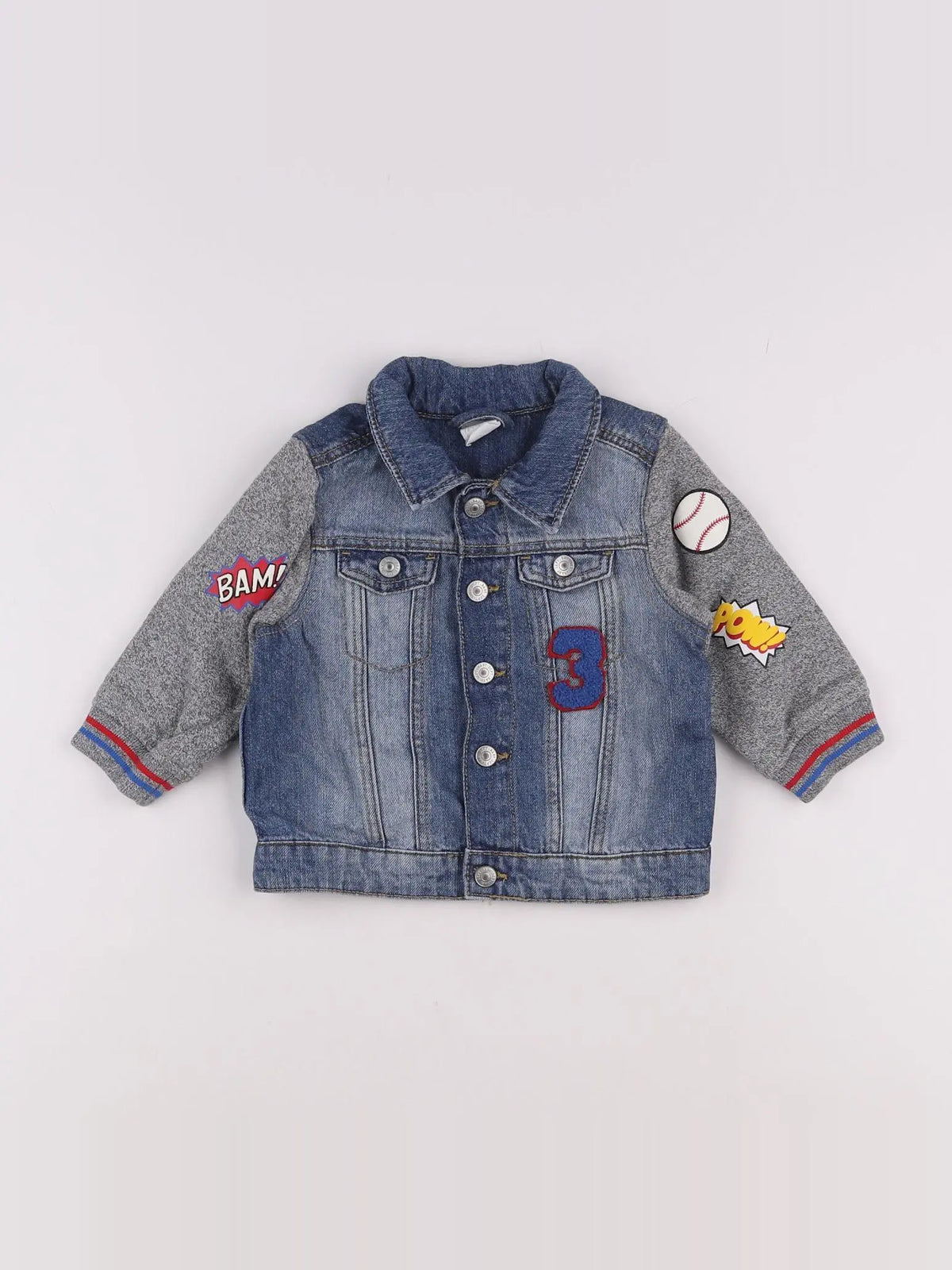 H&M - veste bleu - 6/9 mois