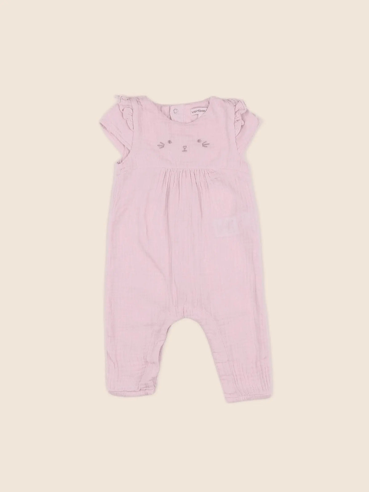 Vertbaudet - combinaison doublé rose - 6 mois