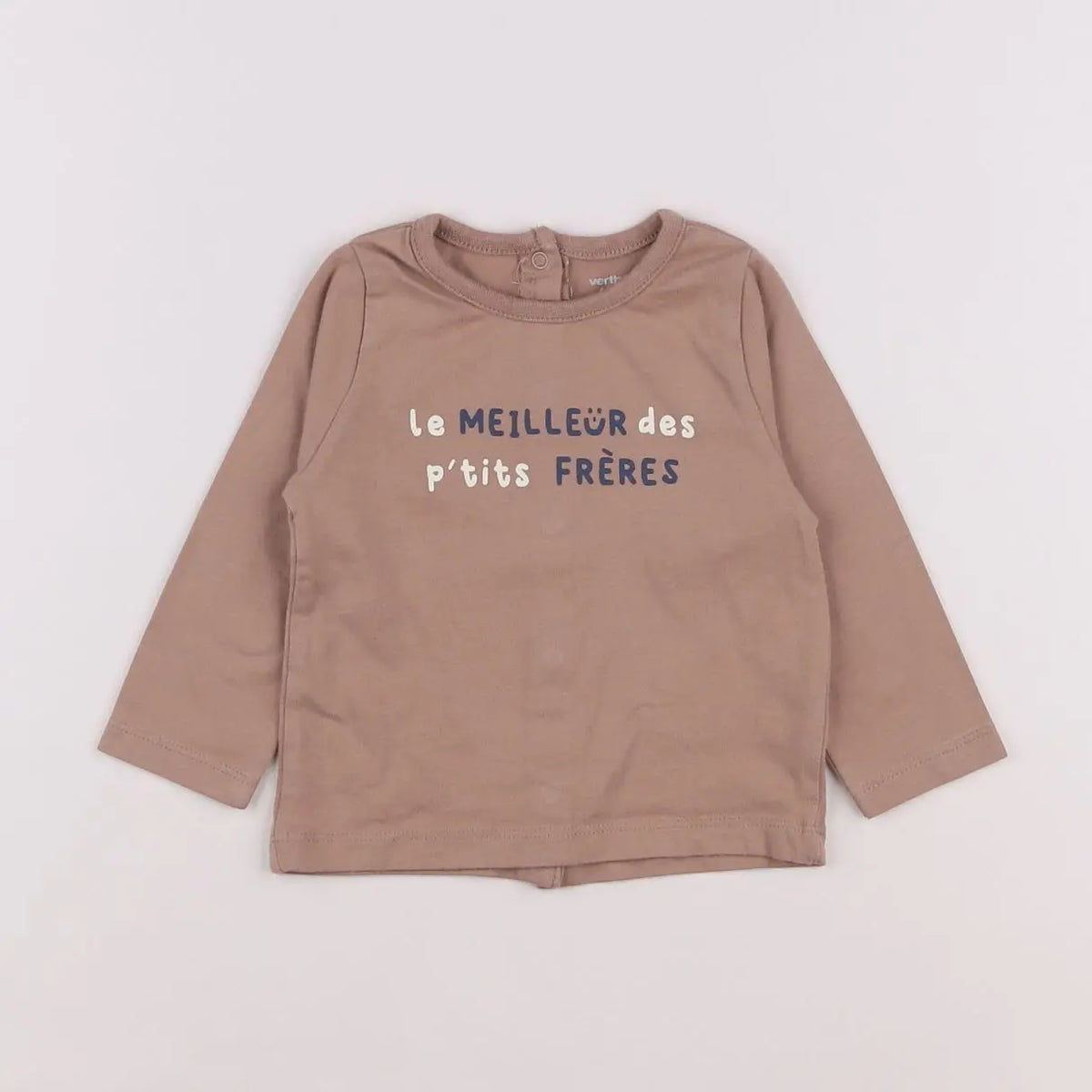Vertbaudet - tee-shirt marron - 6 mois