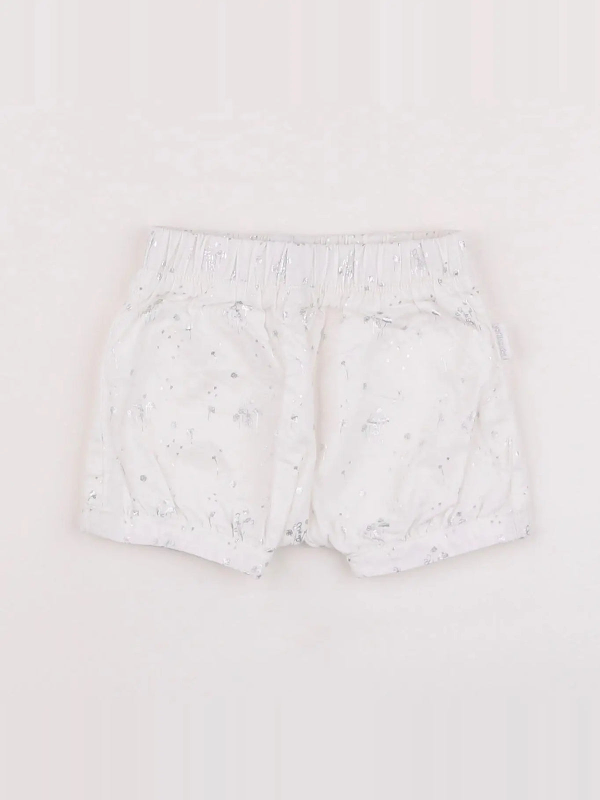 Vertbaudet - short blanc, argent - 3 mois