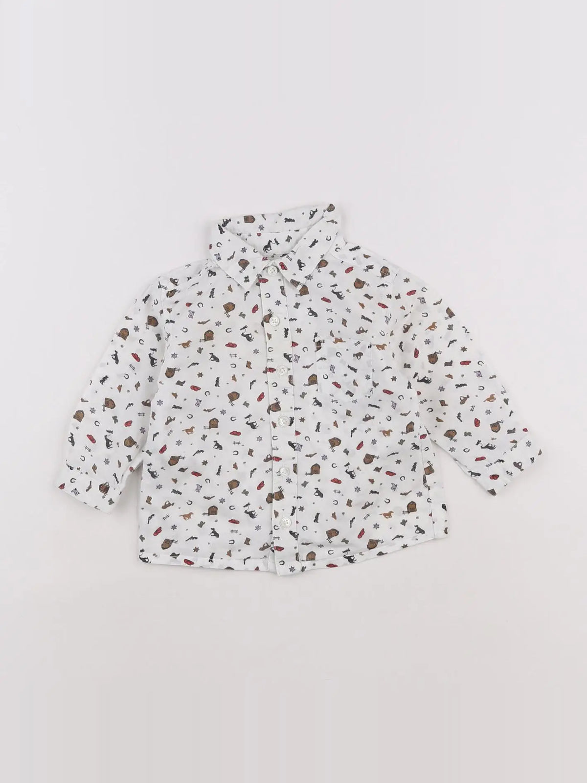 Boutchou - chemise blanc, multicolore - 9 mois