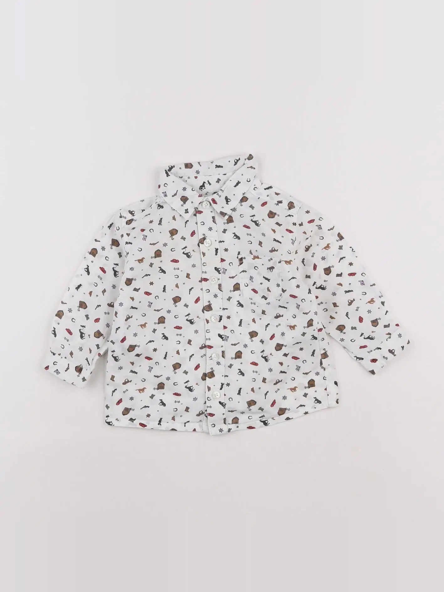 Boutchou - chemise blanc, multicolore - 9 mois