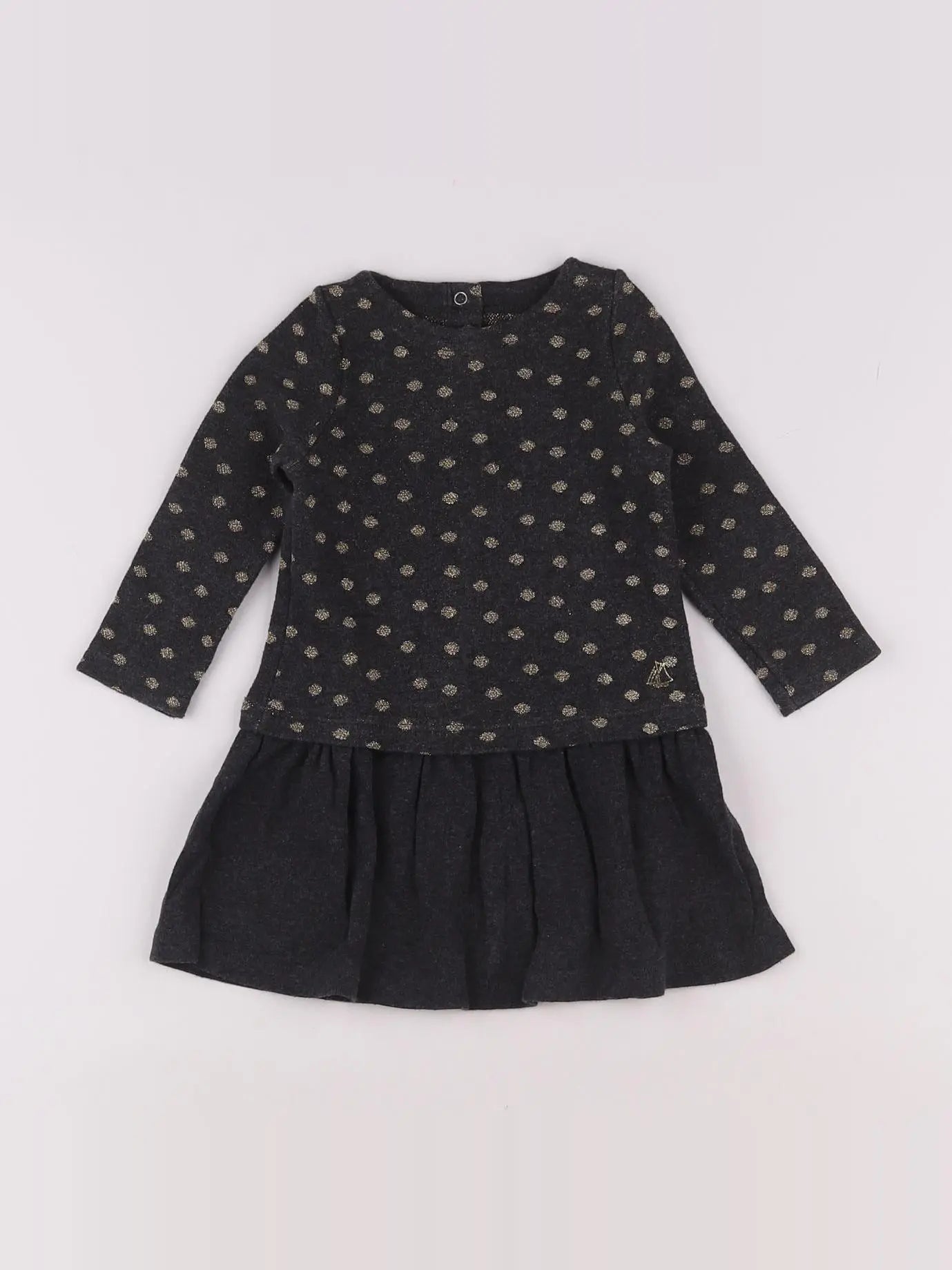Petit Bateau - robe gris - 12 mois