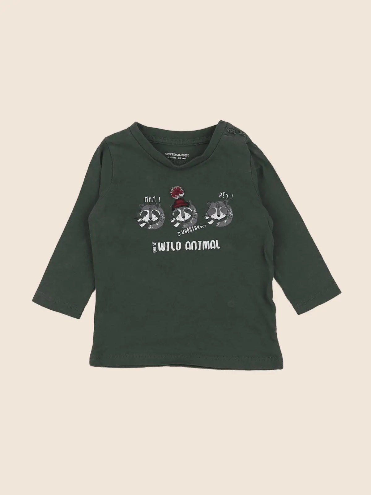 Vertbaudet - tee-shirt vert - 6 mois