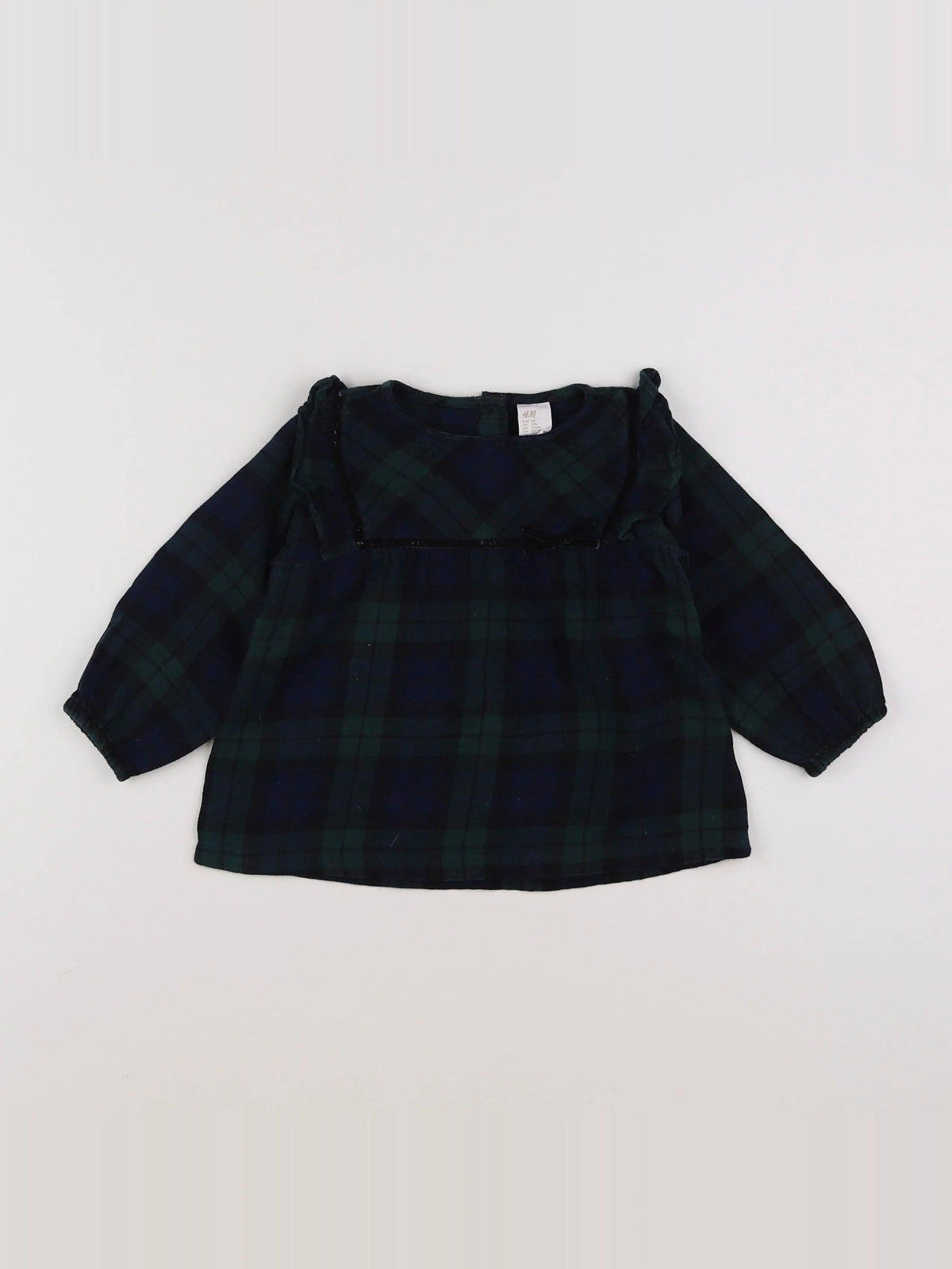 H&M - blouse bleu, vert - 9 mois