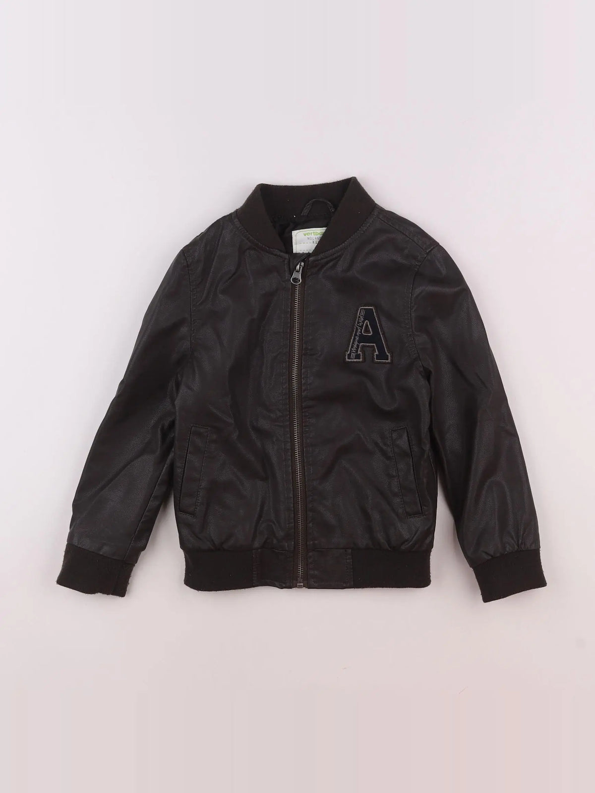 Vertbaudet - veste simili cuir marron - 5 ans