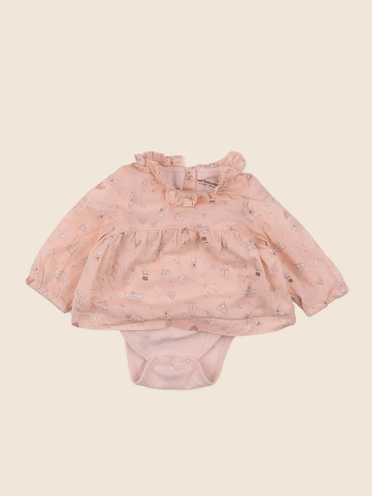 Vertbaudet - body blouse rose - 3 mois