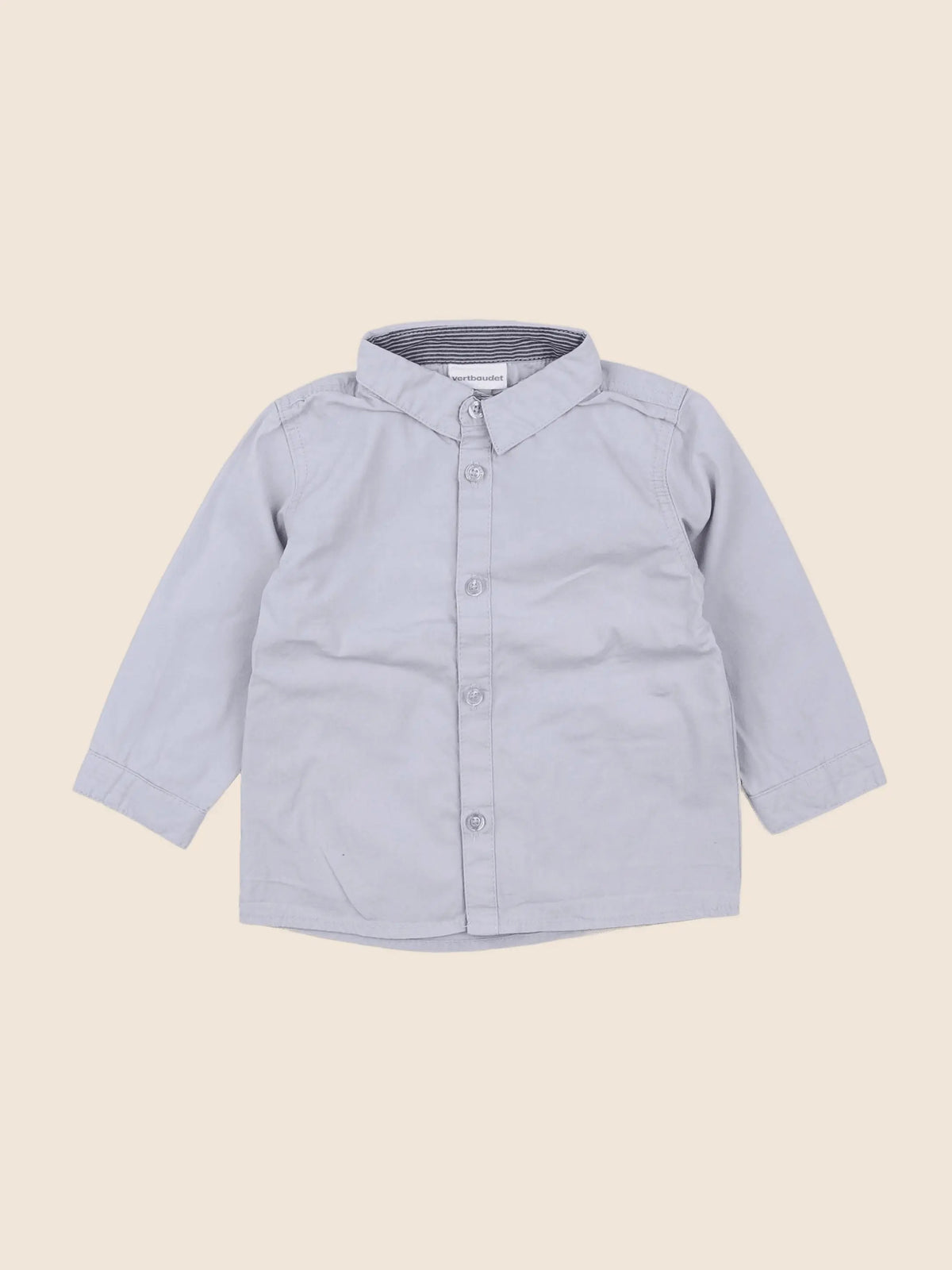 Vertbaudet - chemise gris - 12 mois