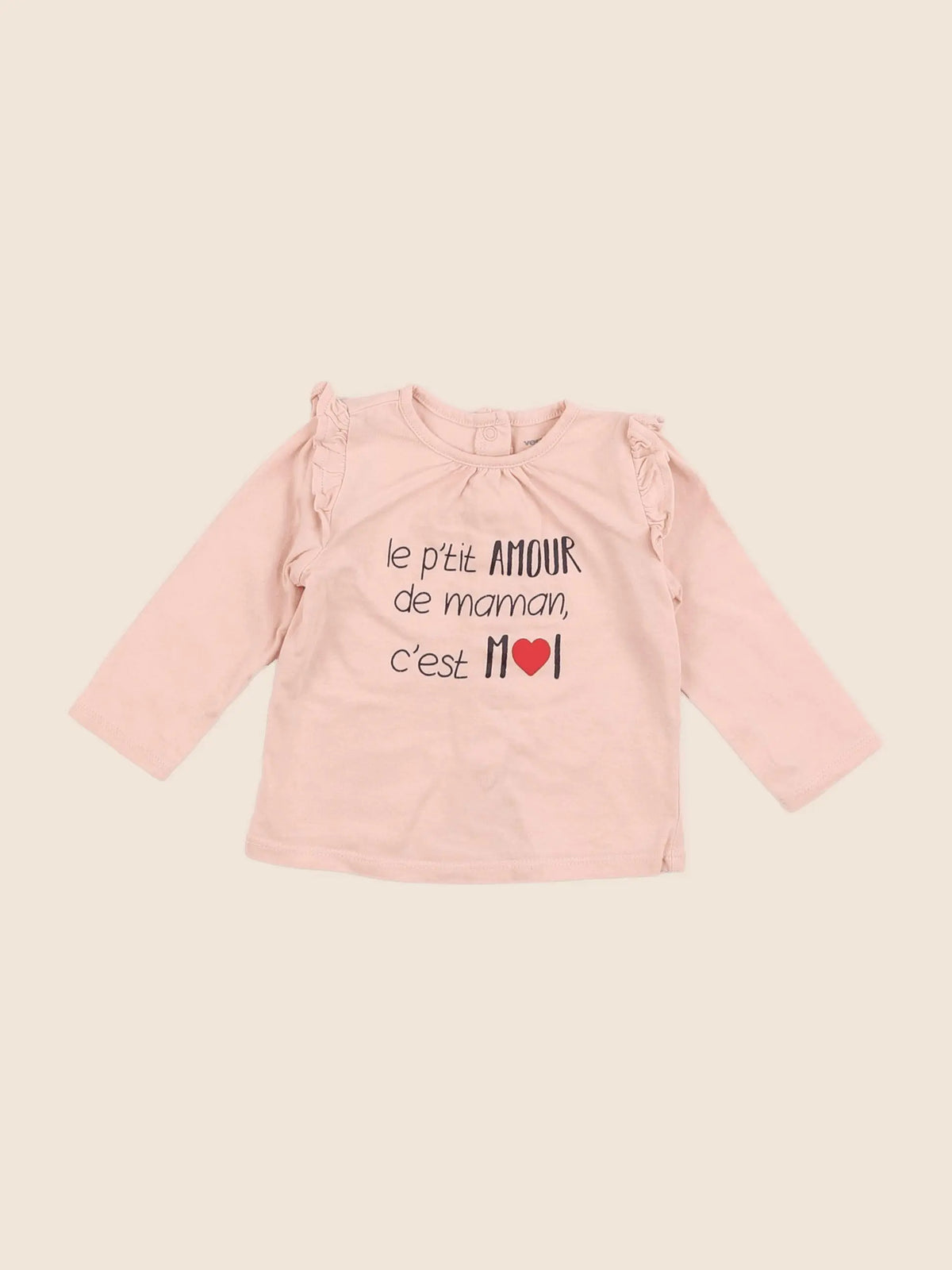 Vertbaudet - tee-shirt rose - 6 mois