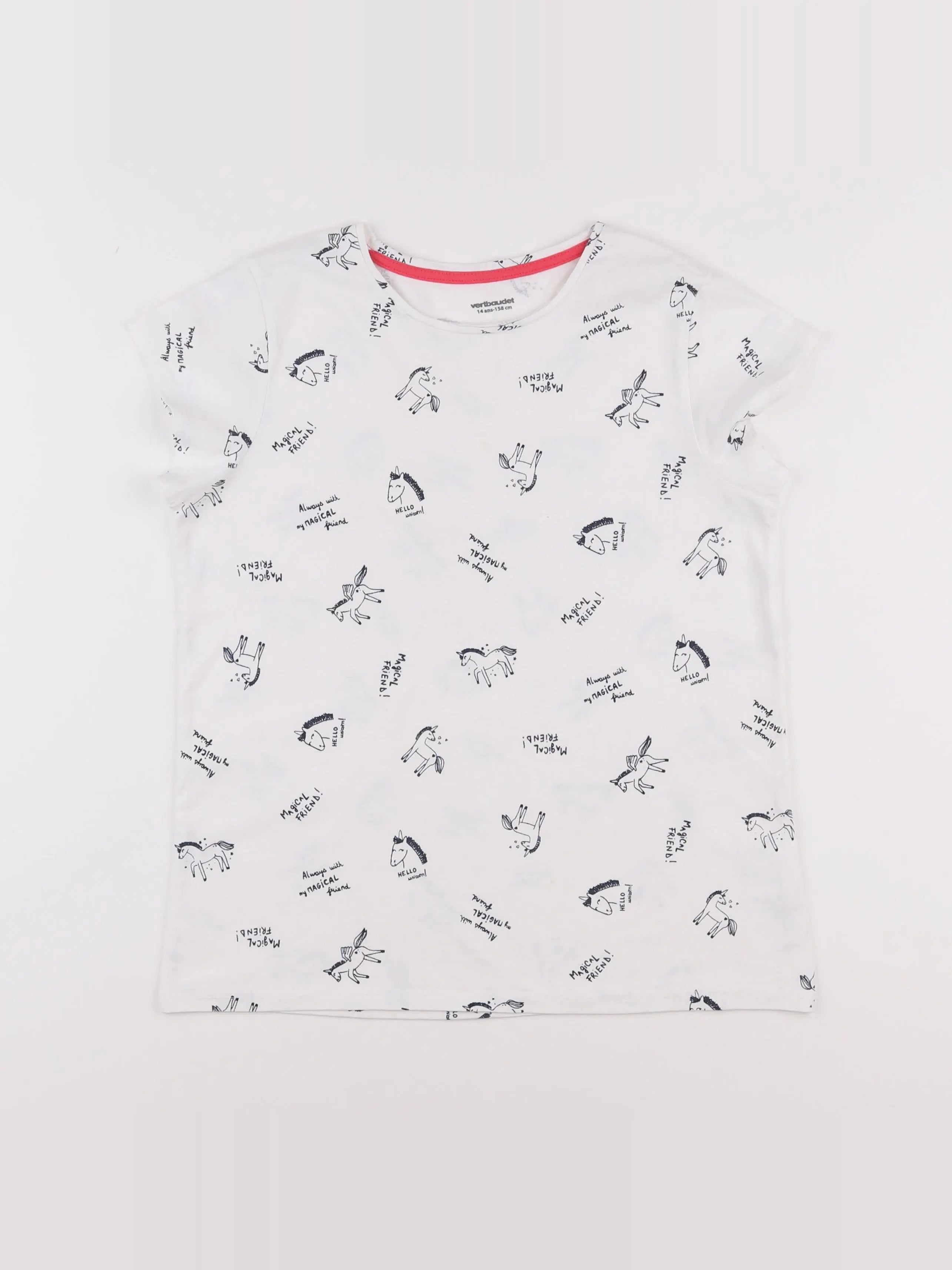 Vertbaudet - tee-shirt blanc - 14 ans