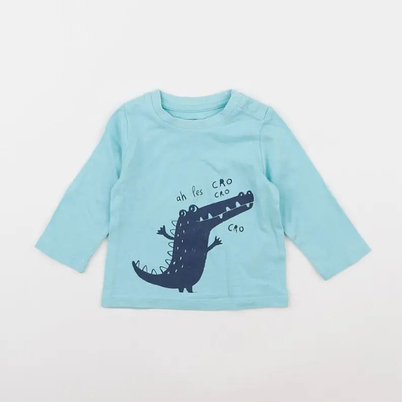 Vertbaudet - tee-shirt bleu - 6 mois