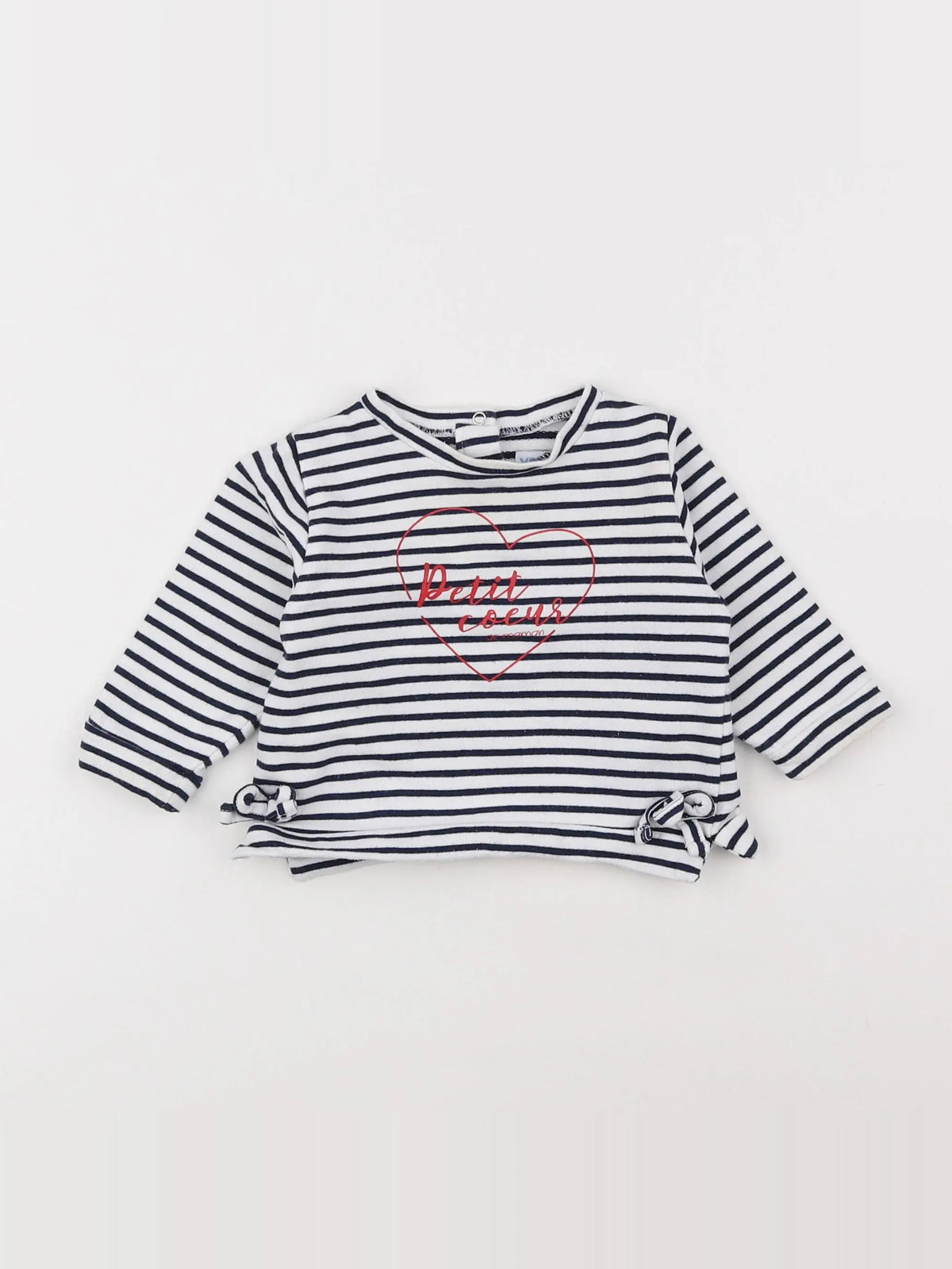 Vertbaudet - sweat blanc, bleu - 6 mois
