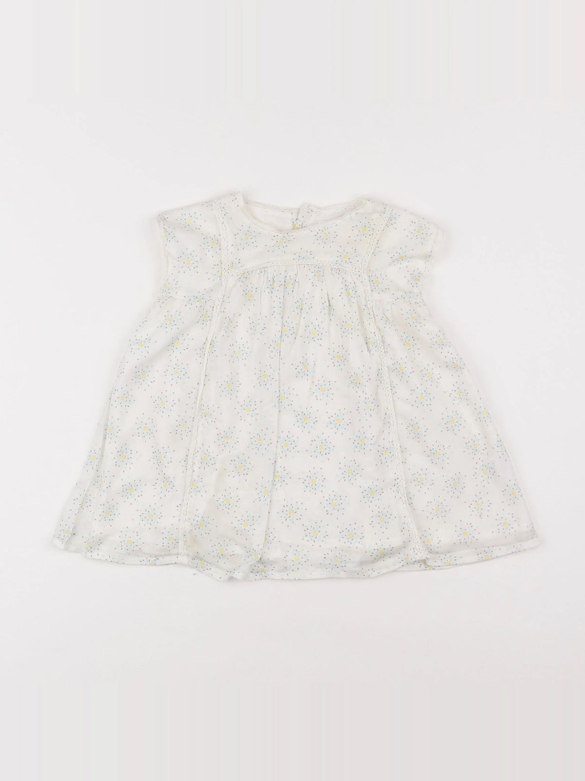 Boutchou - robe beige, bleu - 12 mois