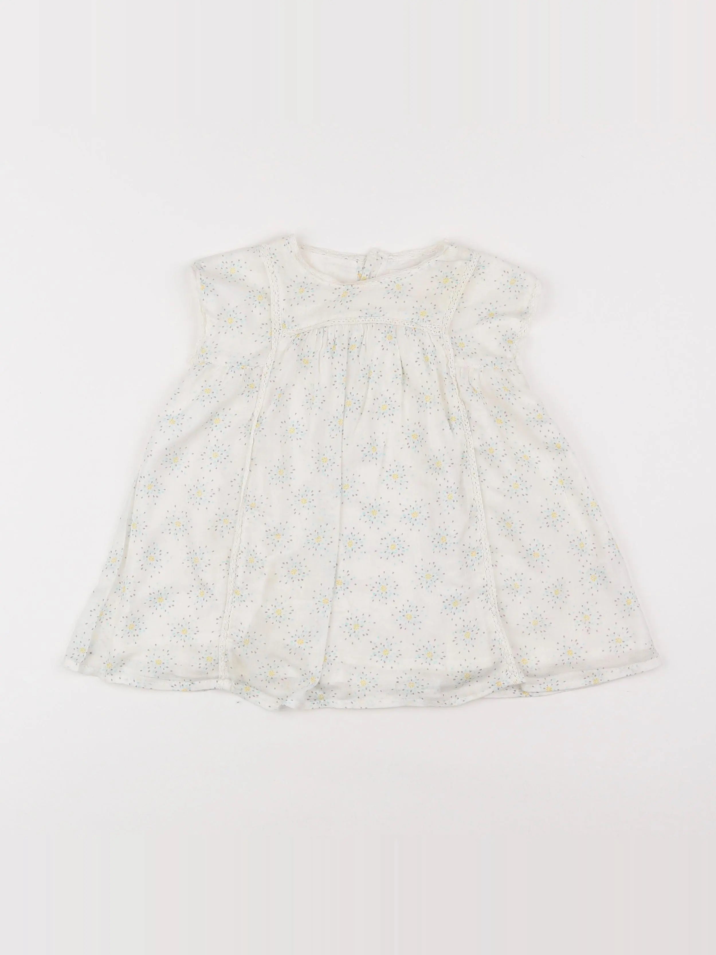 Boutchou - robe beige, bleu - 12 mois