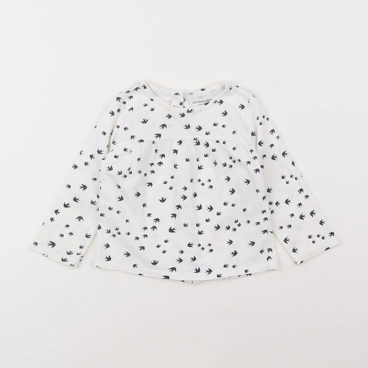 Vertbaudet - tee-shirt blanc, bleu - 9 mois