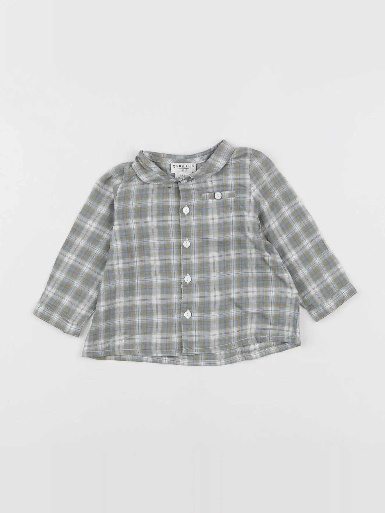 Cyrillus - chemise vert, bleu - 6 mois