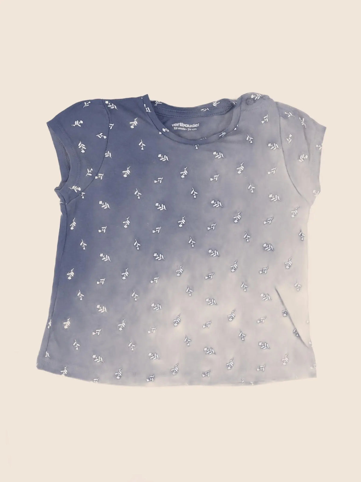 Vertbaudet - tee-shirt bleu - 12 mois