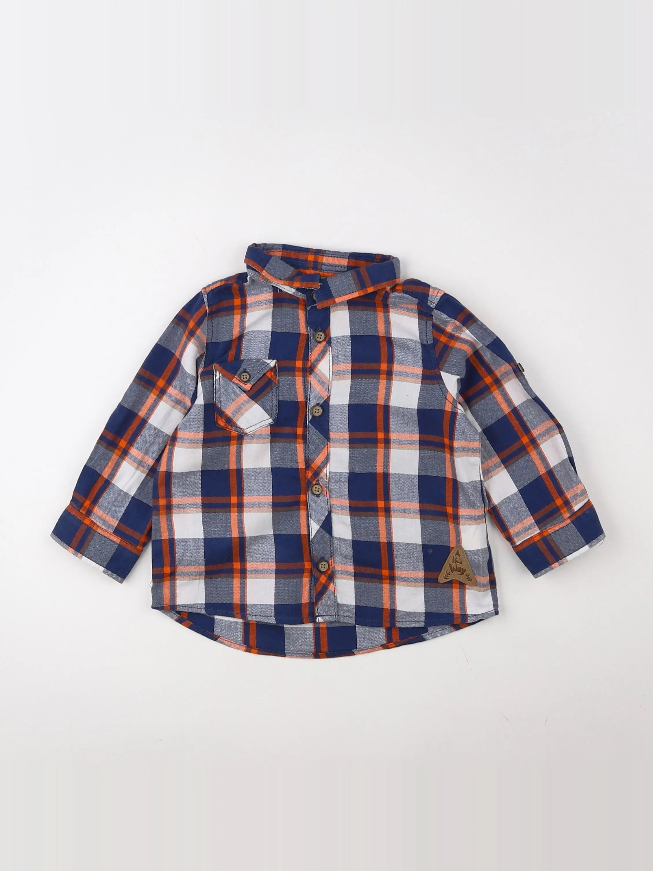 Tape à l'oeil - chemise bleu, orange - 12 mois