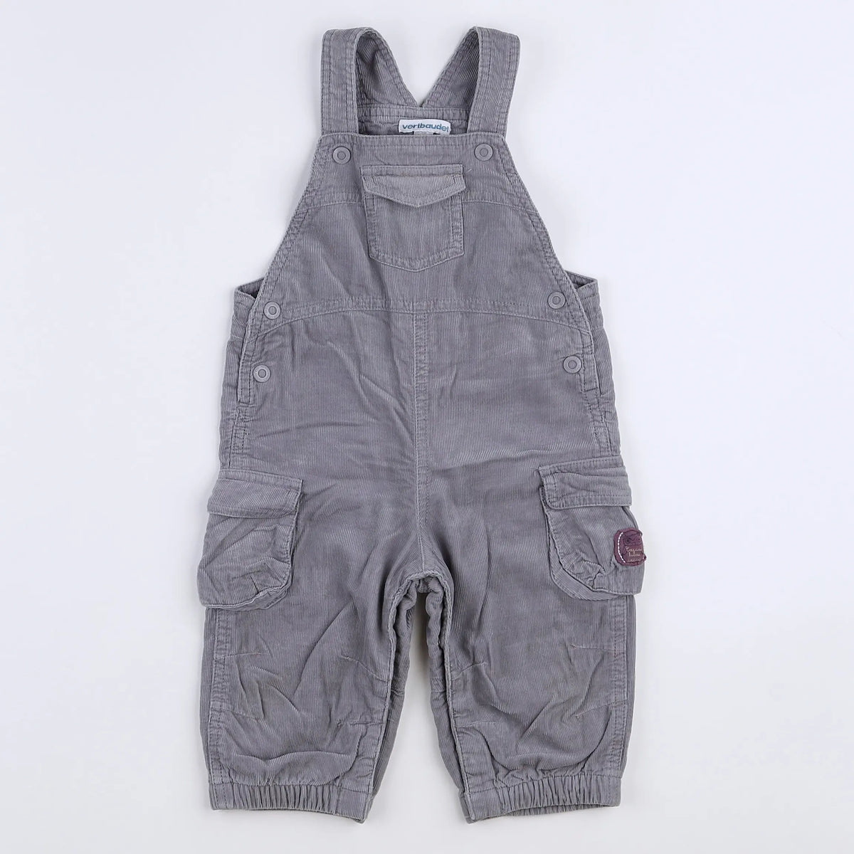 Vertbaudet - salopette gris - 12 mois