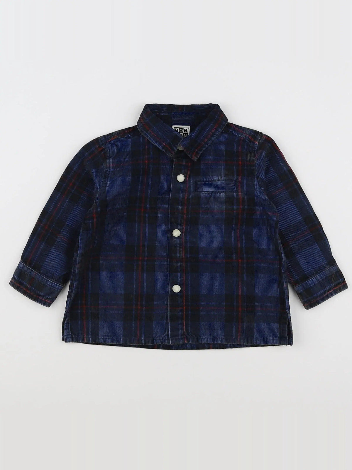 Bonton - chemise bleu, rouge - 6 mois
