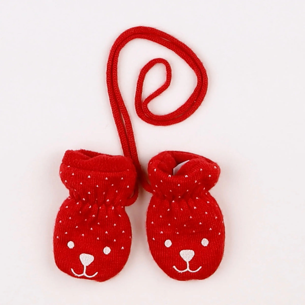 Petit Bateau - moufles rouge, blanc - 3/6 mois