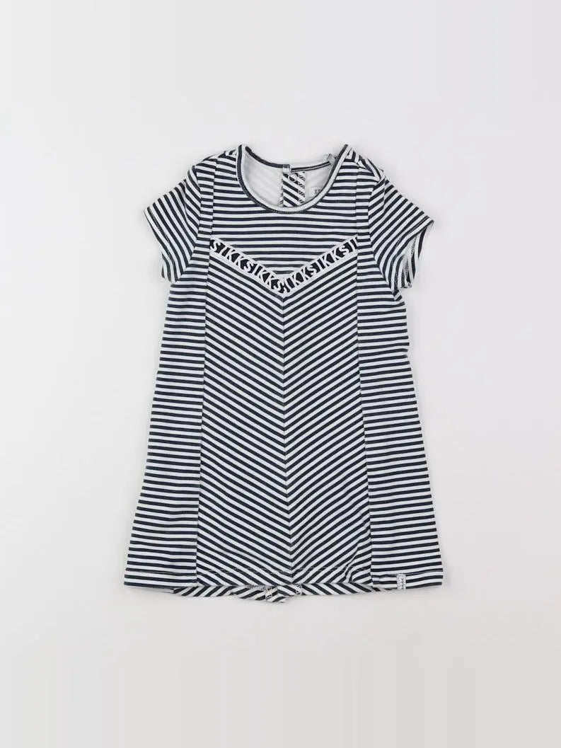 IKKS - robe blanc, bleu - 18 mois