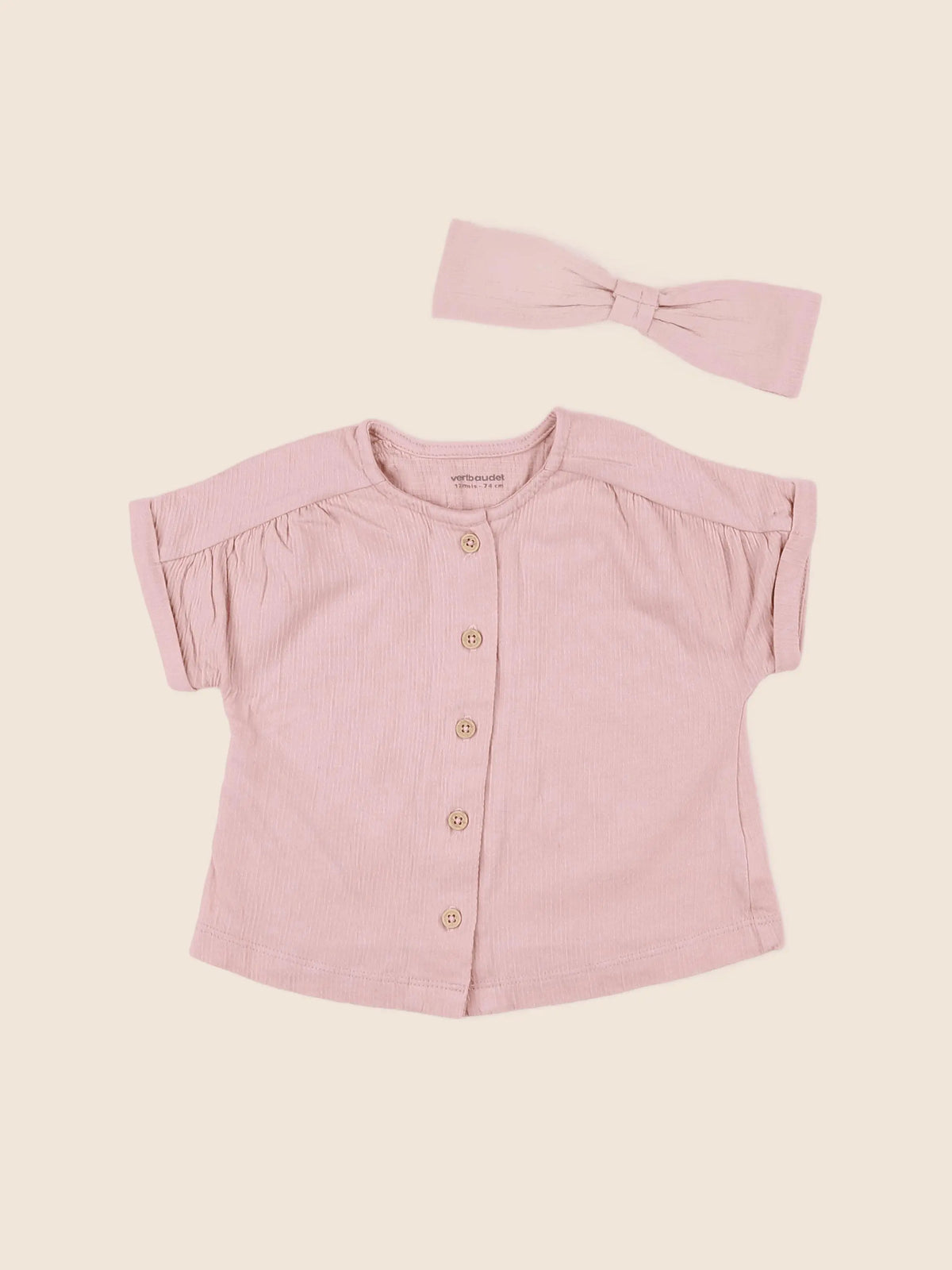 Vertbaudet - ensemble rose - 12 mois