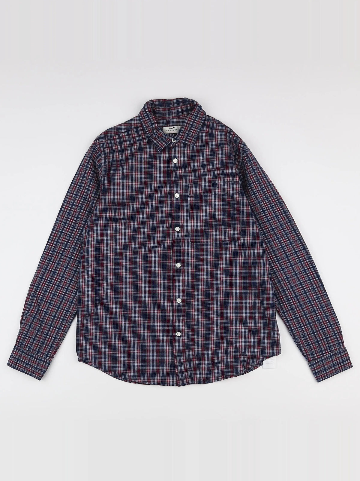 Cyrillus - chemise bleu, rouge - 14 ans