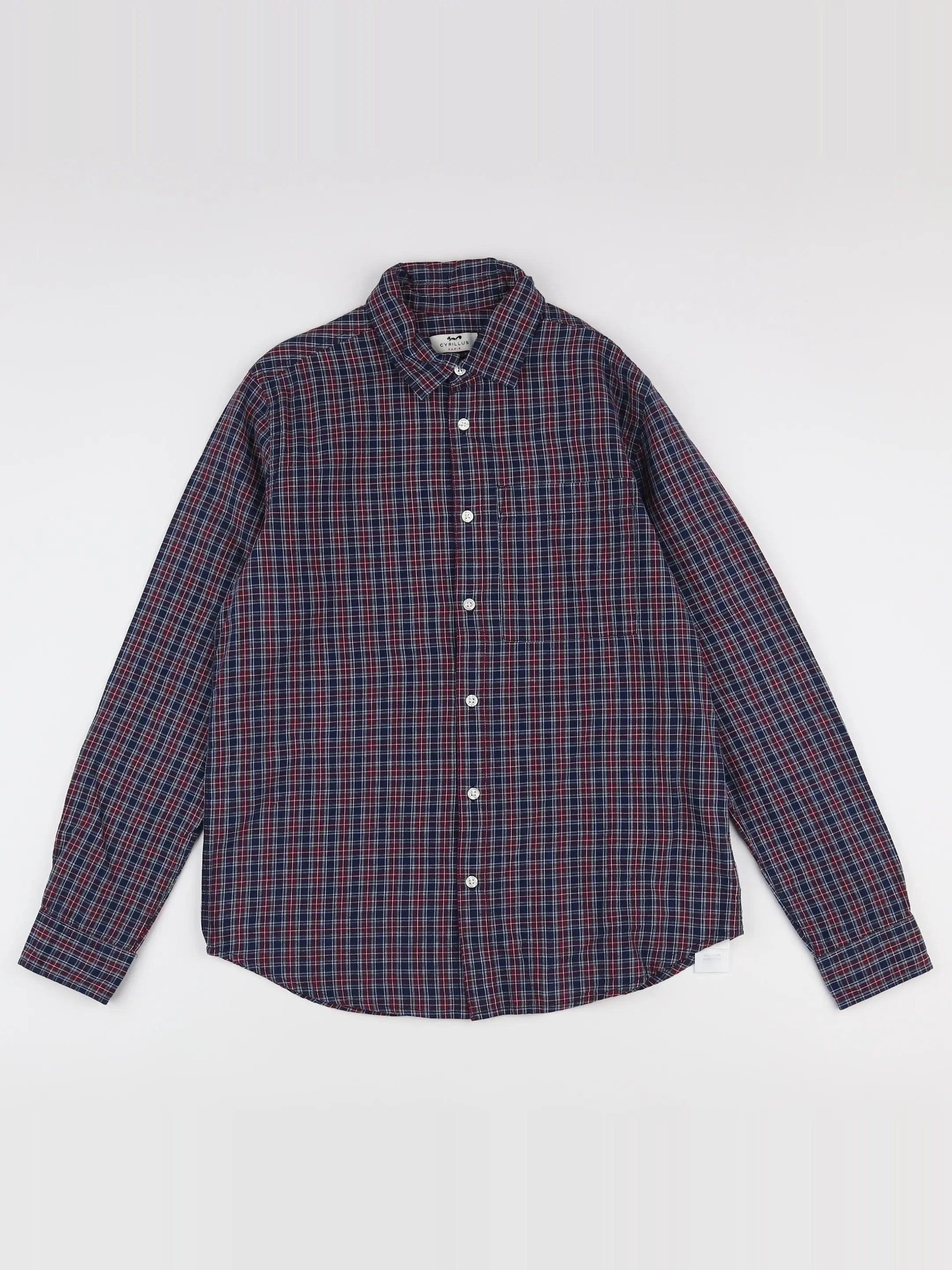 Cyrillus - chemise bleu, rouge - 14 ans