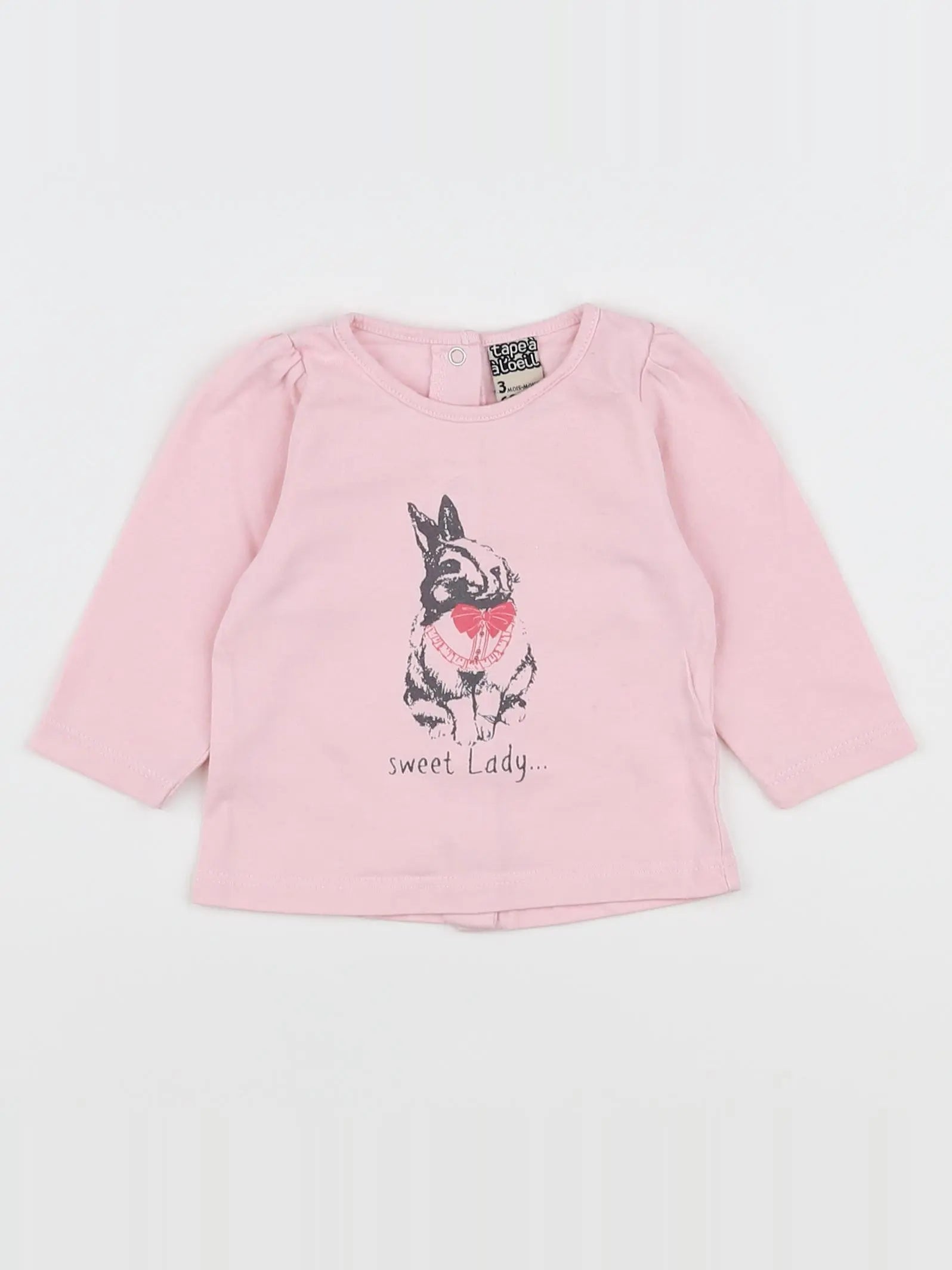 Tape à l'oeil - tee-shirt rose - 3 mois