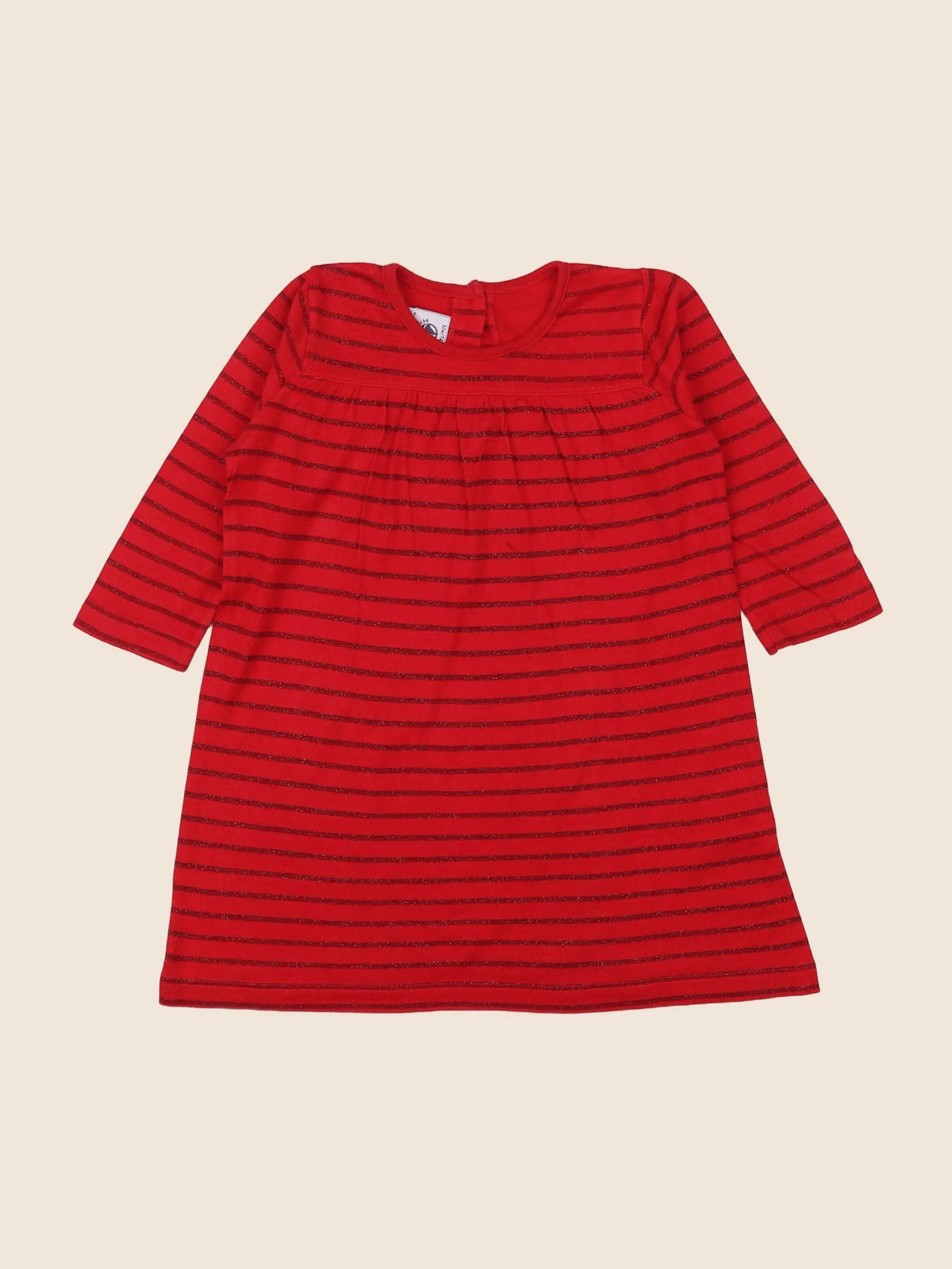 Petit Bateau - chemise de nuit coton rouge - 12 mois