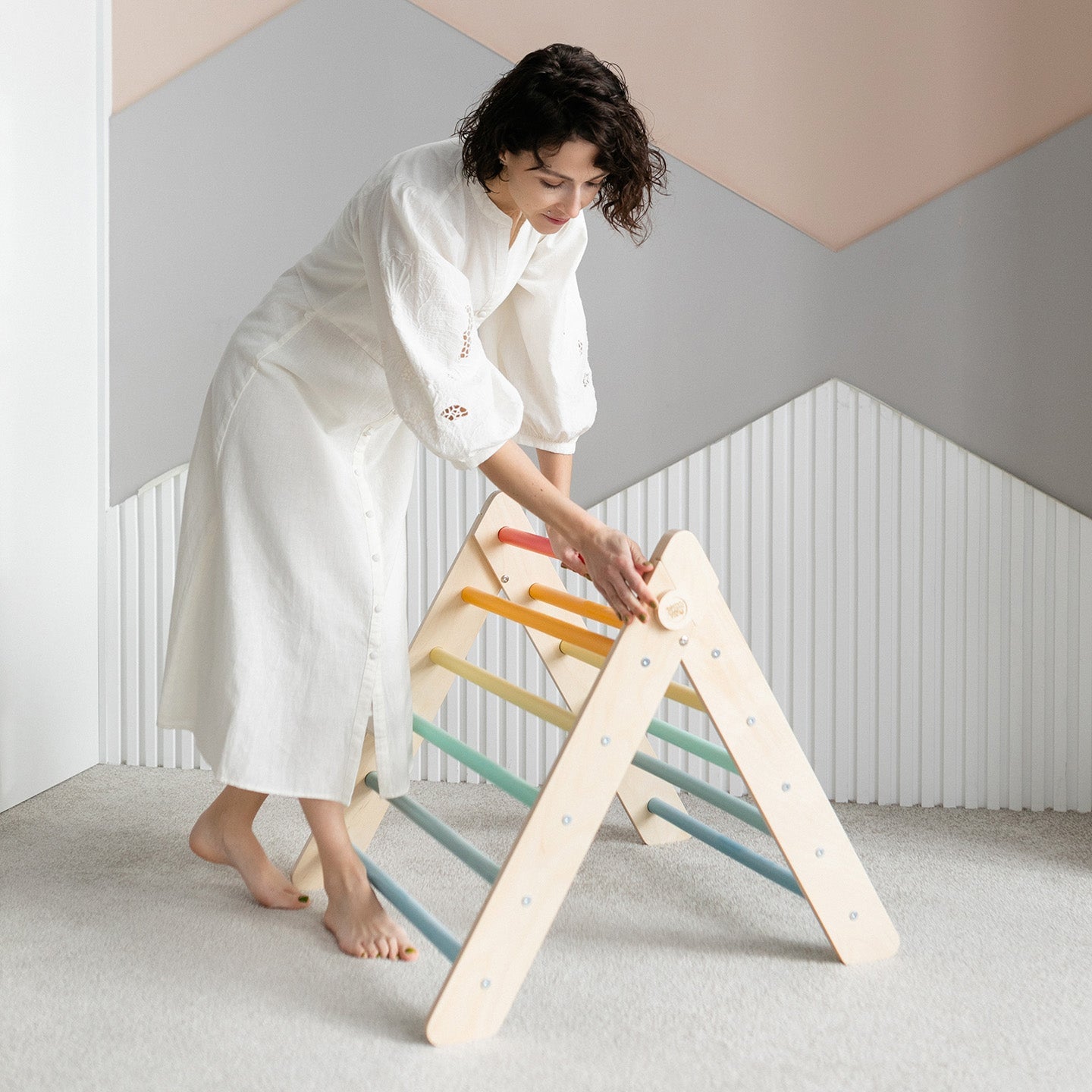 Ensemble (grand) - Triangle de Pikler + 2 planches à double face + bascule d’équilibre