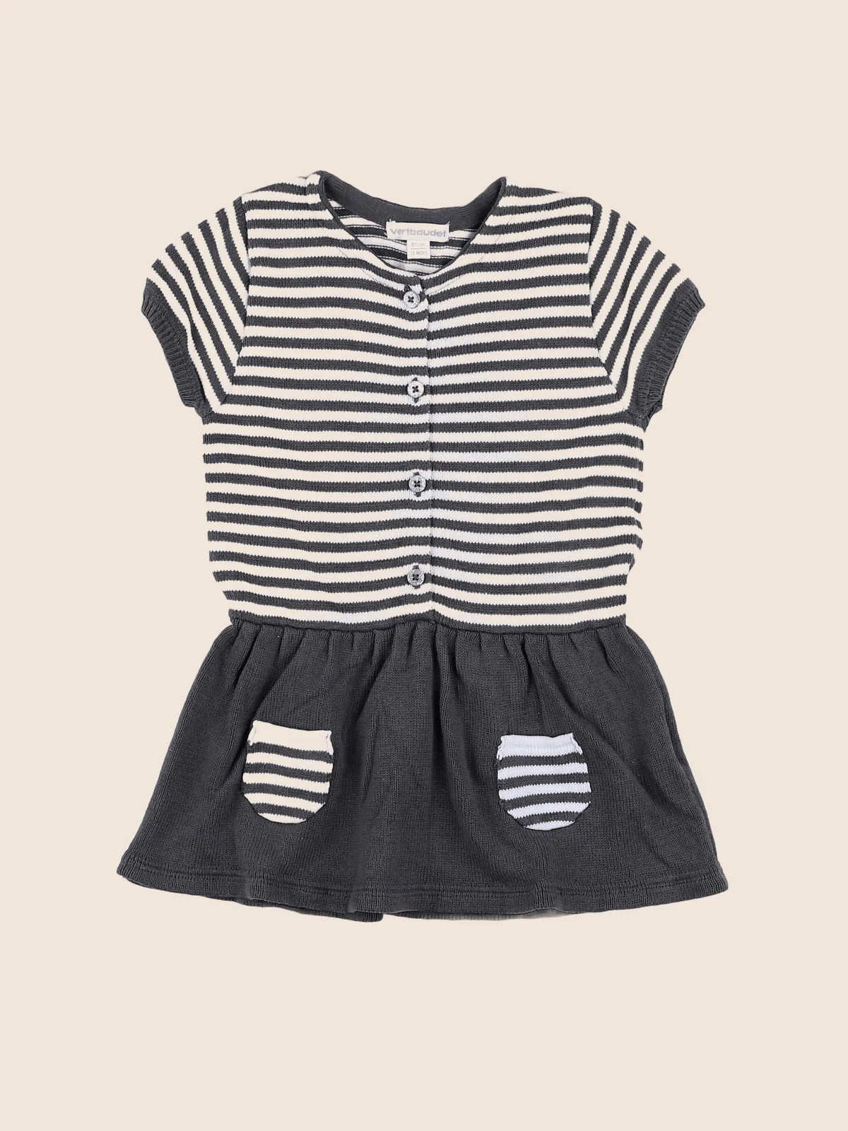 Vertbaudet - robe gris - 18 mois