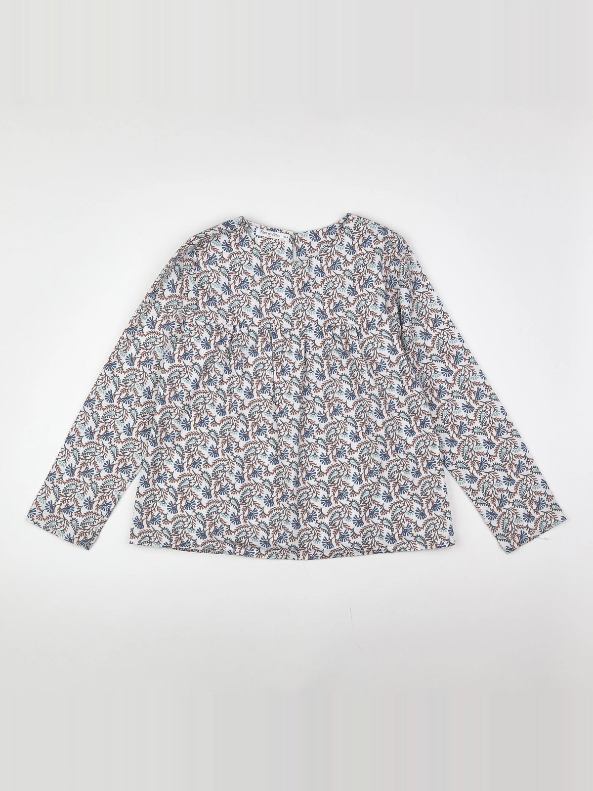 Eden & Victor - blouse marron, bleu - 10 ans