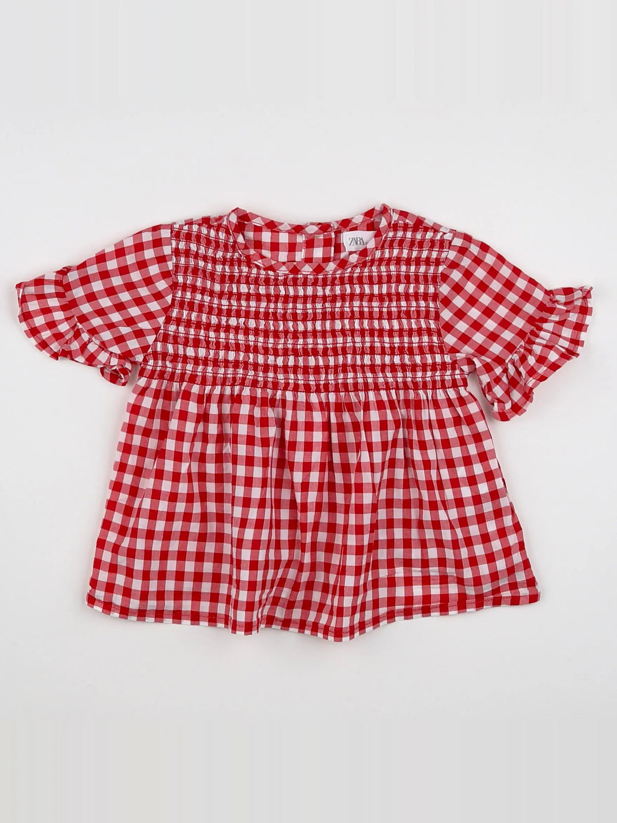 Zara - blouse blanc, rouge - 3/6 mois