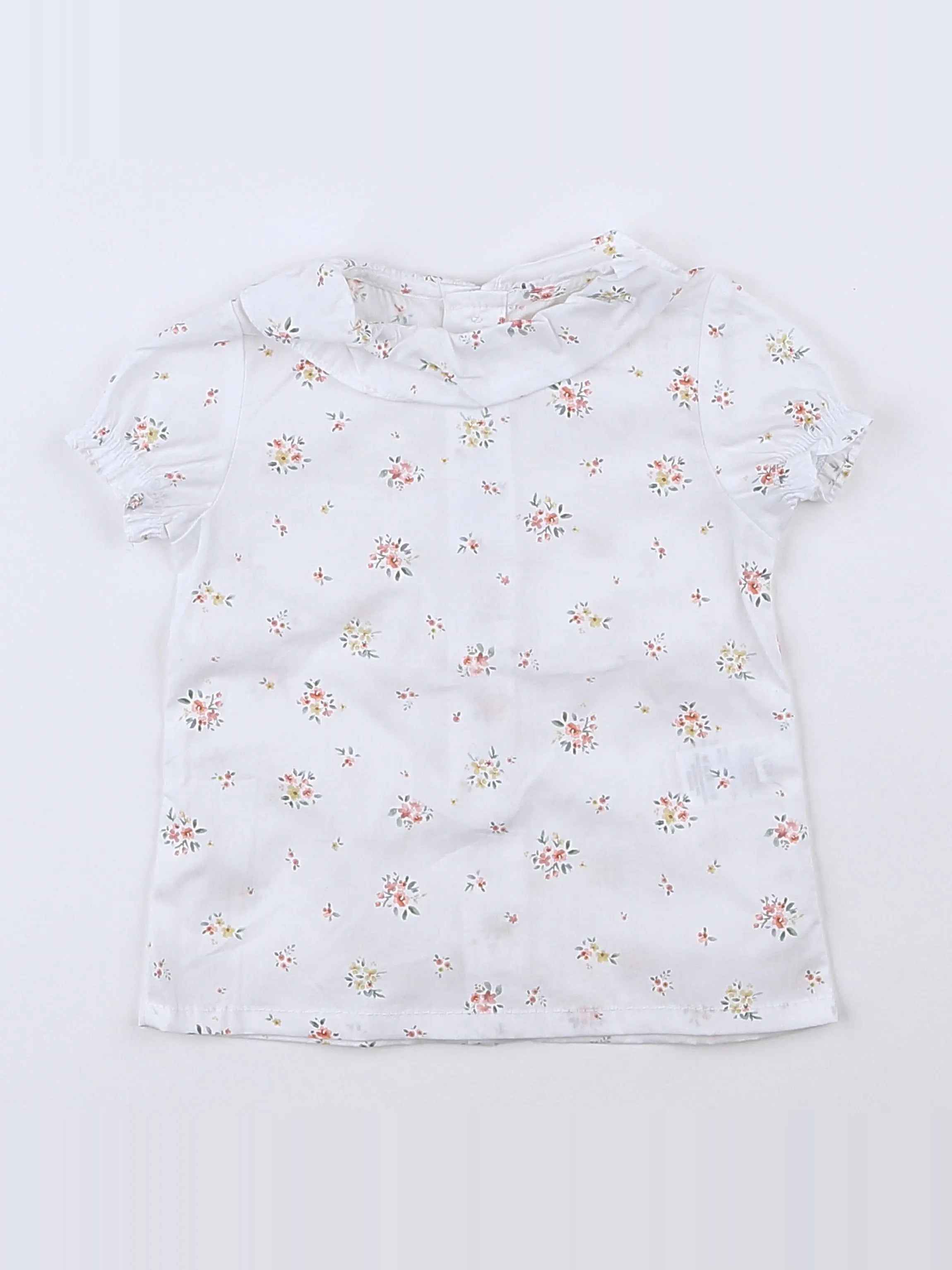 Lola Palacios - blouse blanc, rose - 12 mois