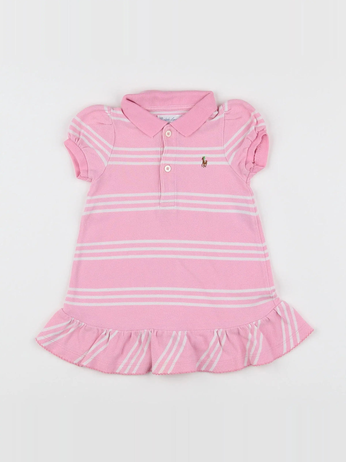 Ralph Lauren - robe blanc, rose - 9 mois