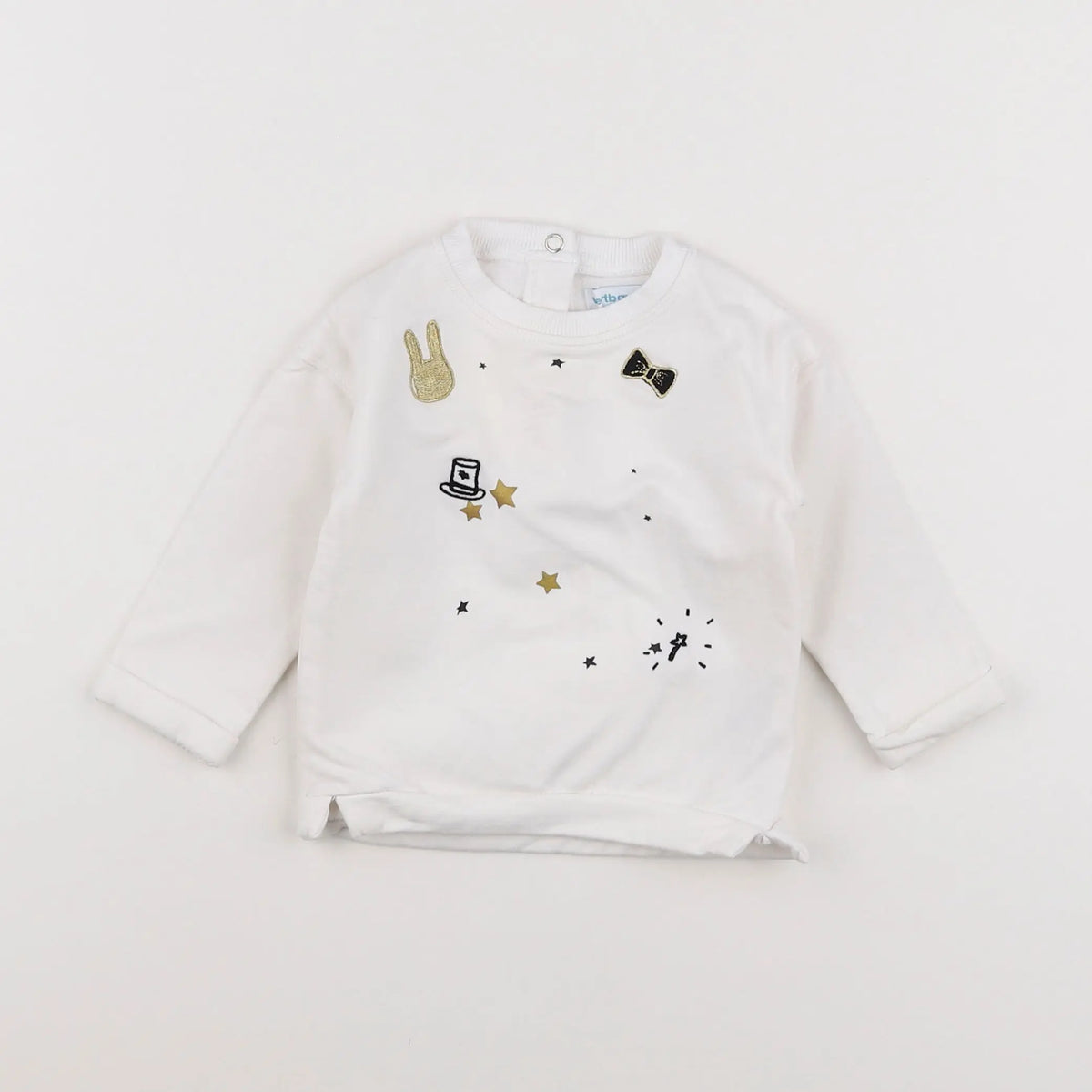 Vertbaudet - sweat blanc - 6 mois