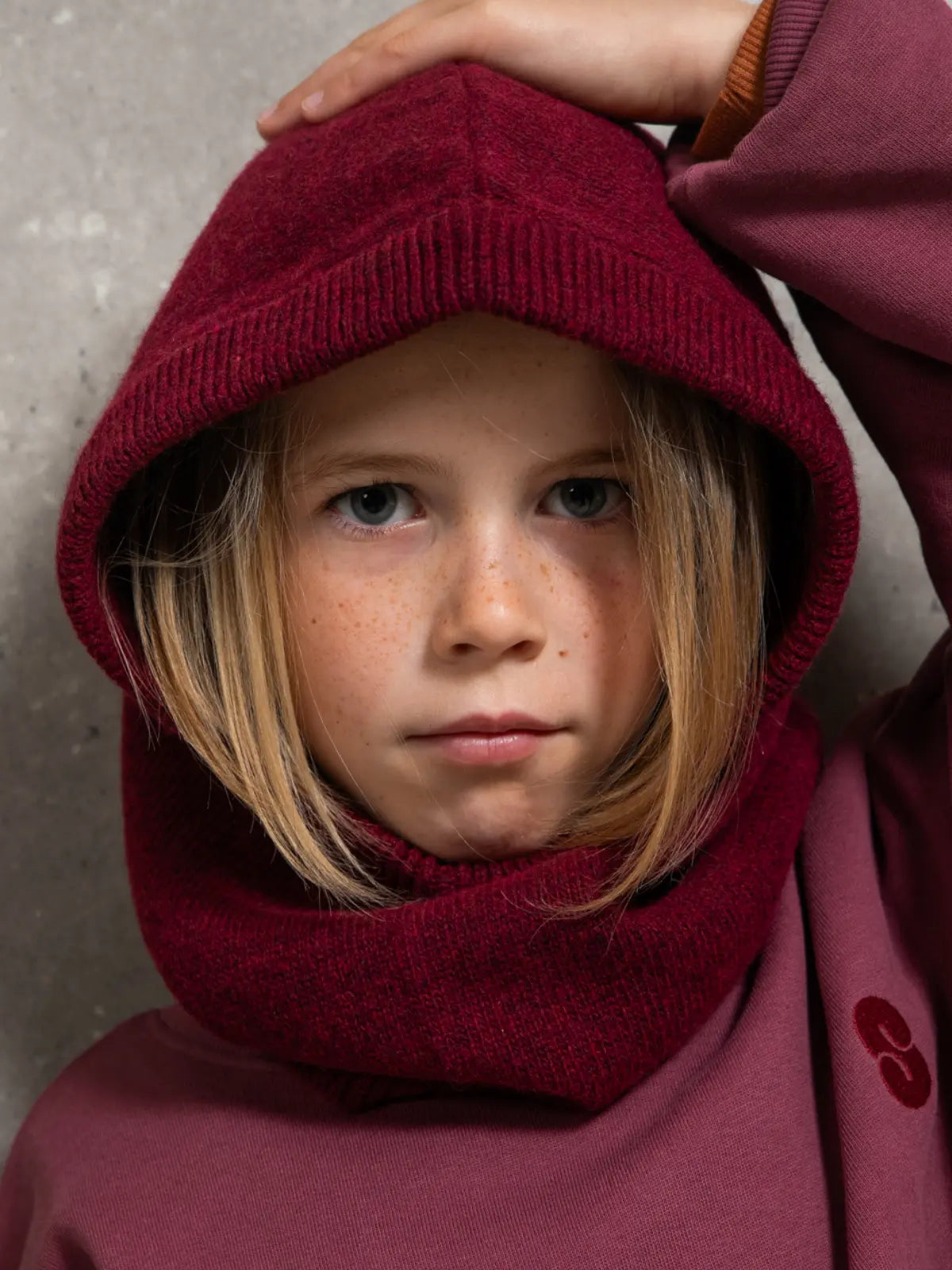 La cagoule 100% laine Grenat