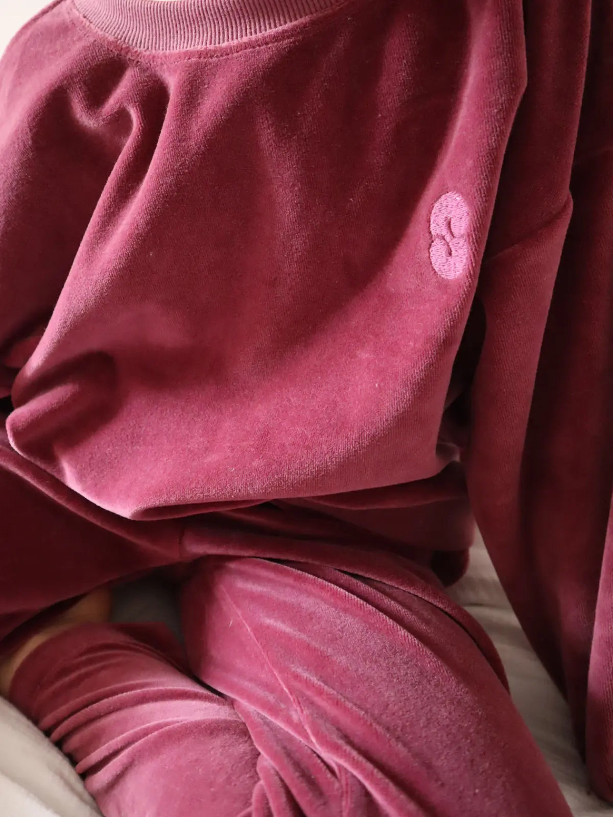 Le pyjama velours Grenat 