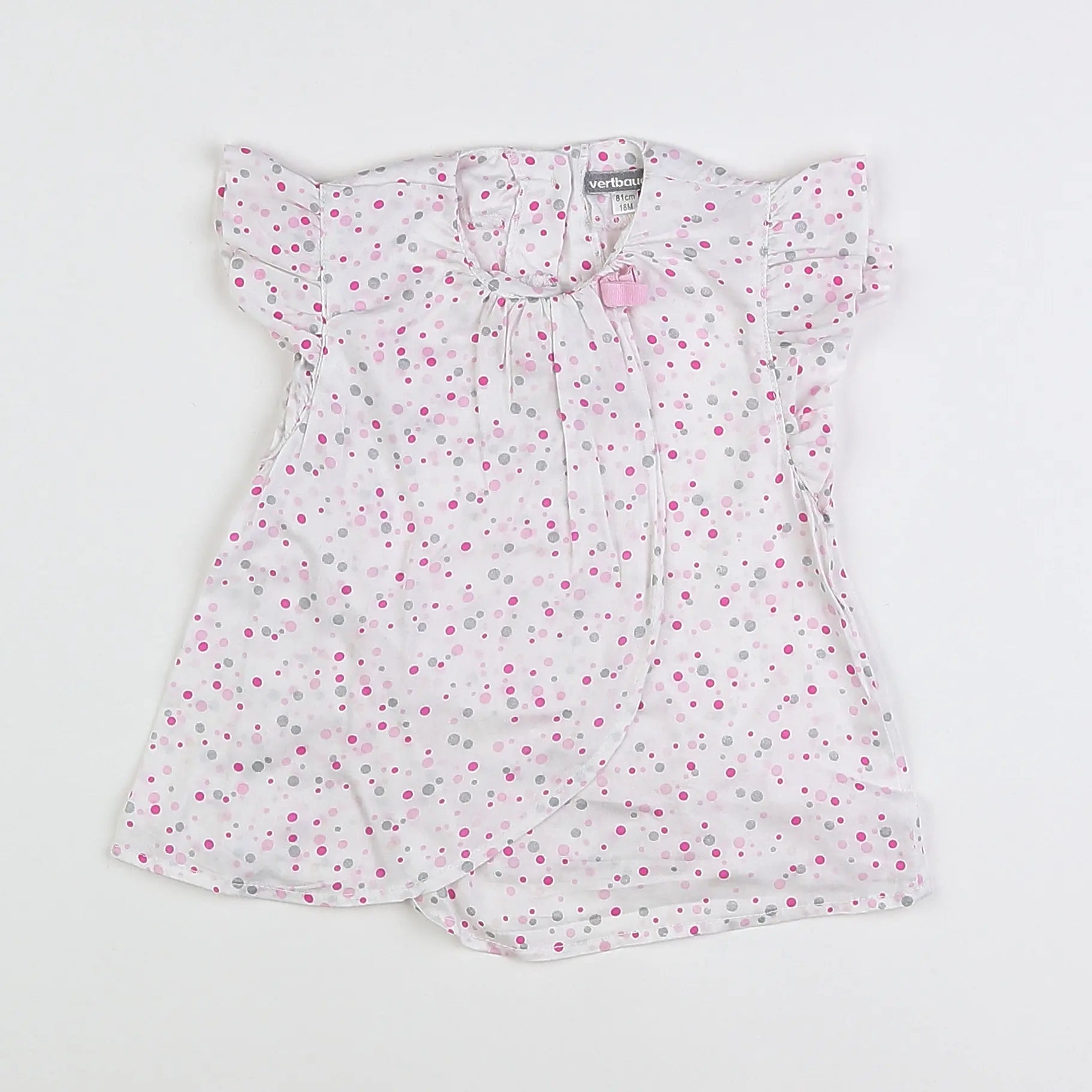 Vertbaudet - robe rose, blanc - 18 mois