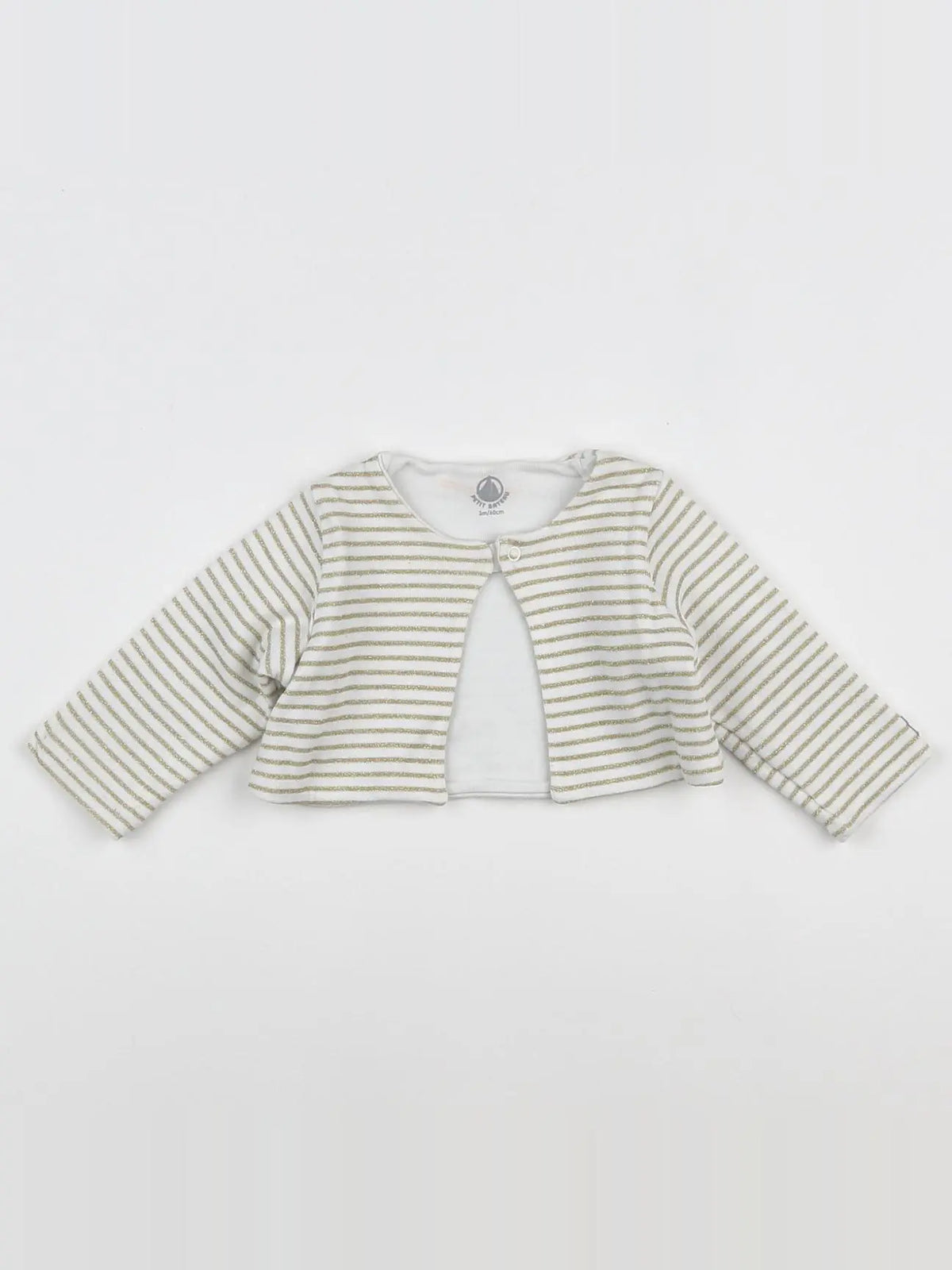 Petit Bateau - sweat blanc, or - 3 mois