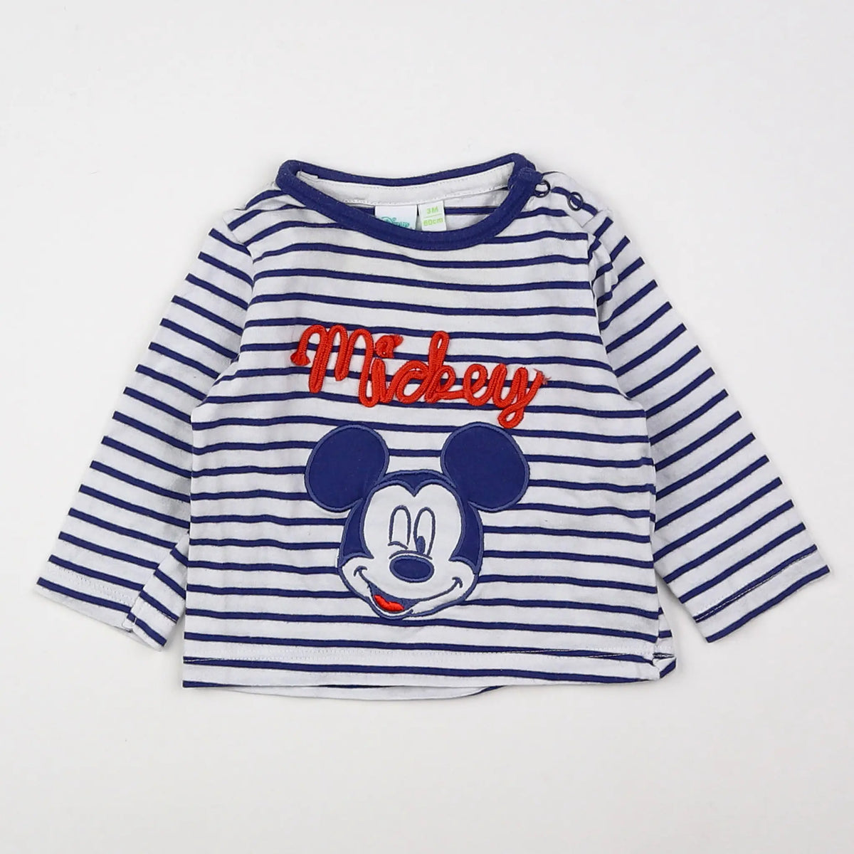 Vertbaudet - tee-shirt bleu, blanc - 3 mois