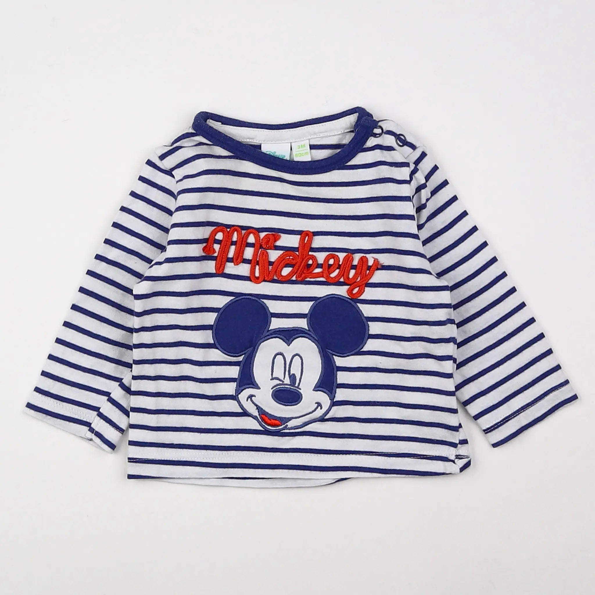 Vertbaudet - tee-shirt bleu, blanc - 3 mois