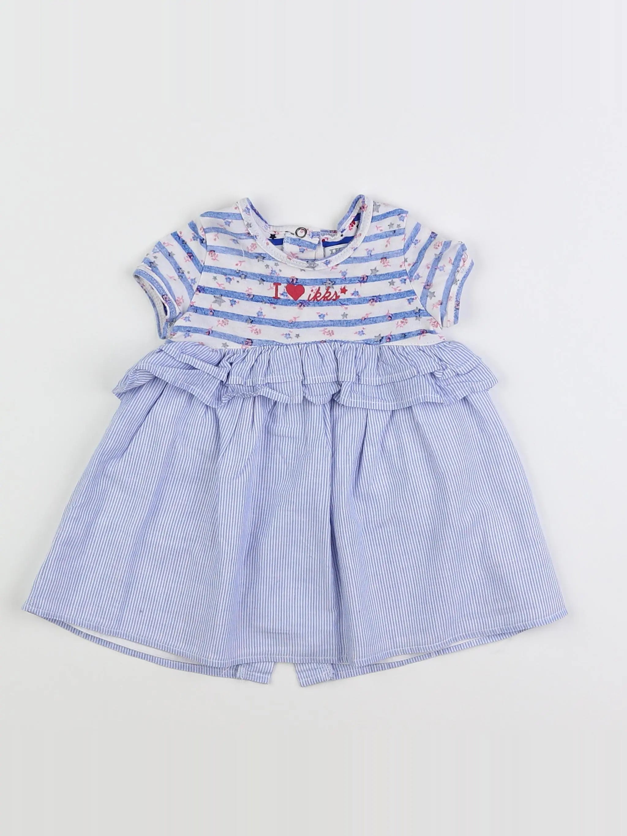 IKKS - robe blanc, bleu - 6 mois