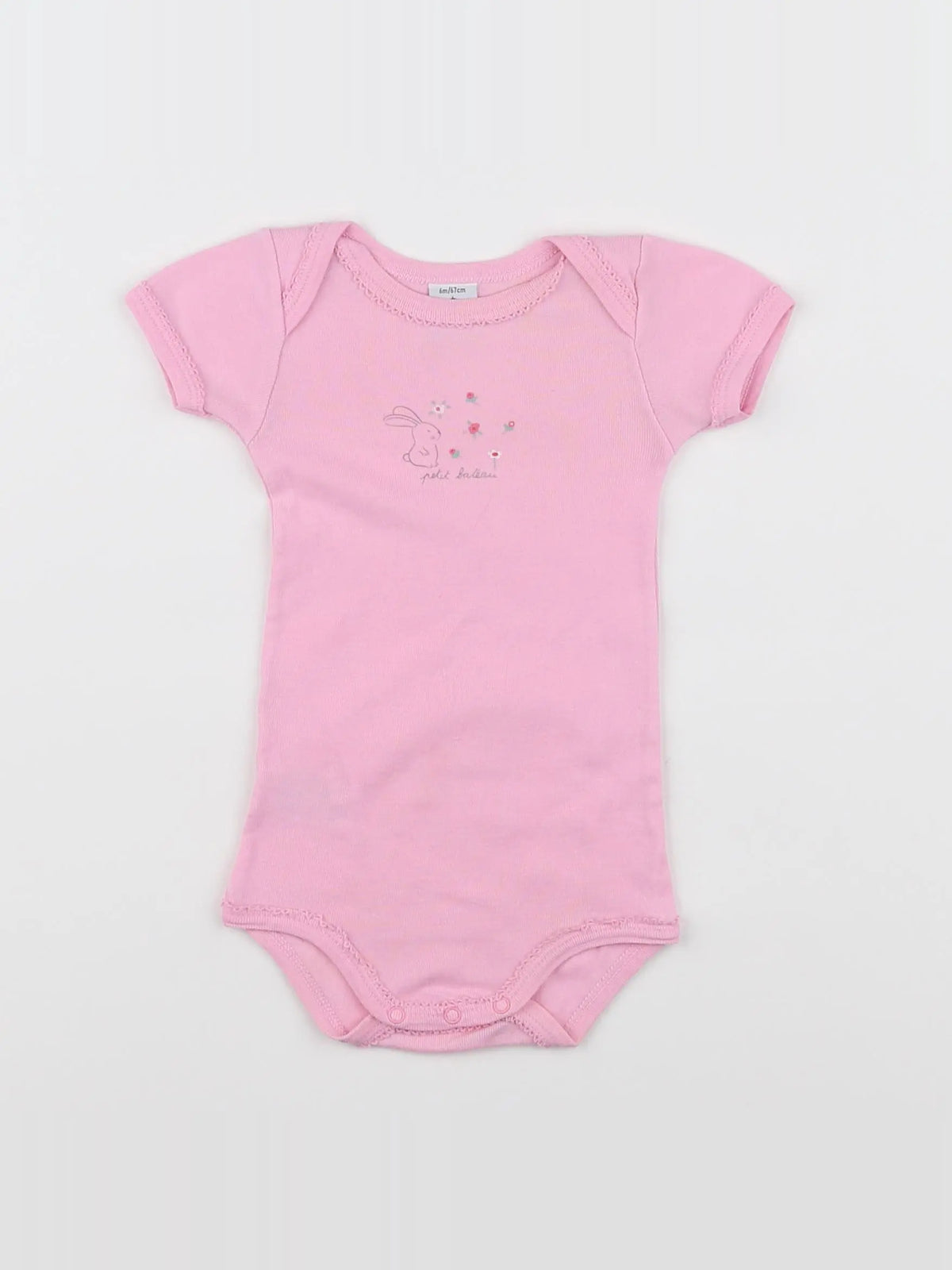 Petit Bateau - body rose - 6 mois